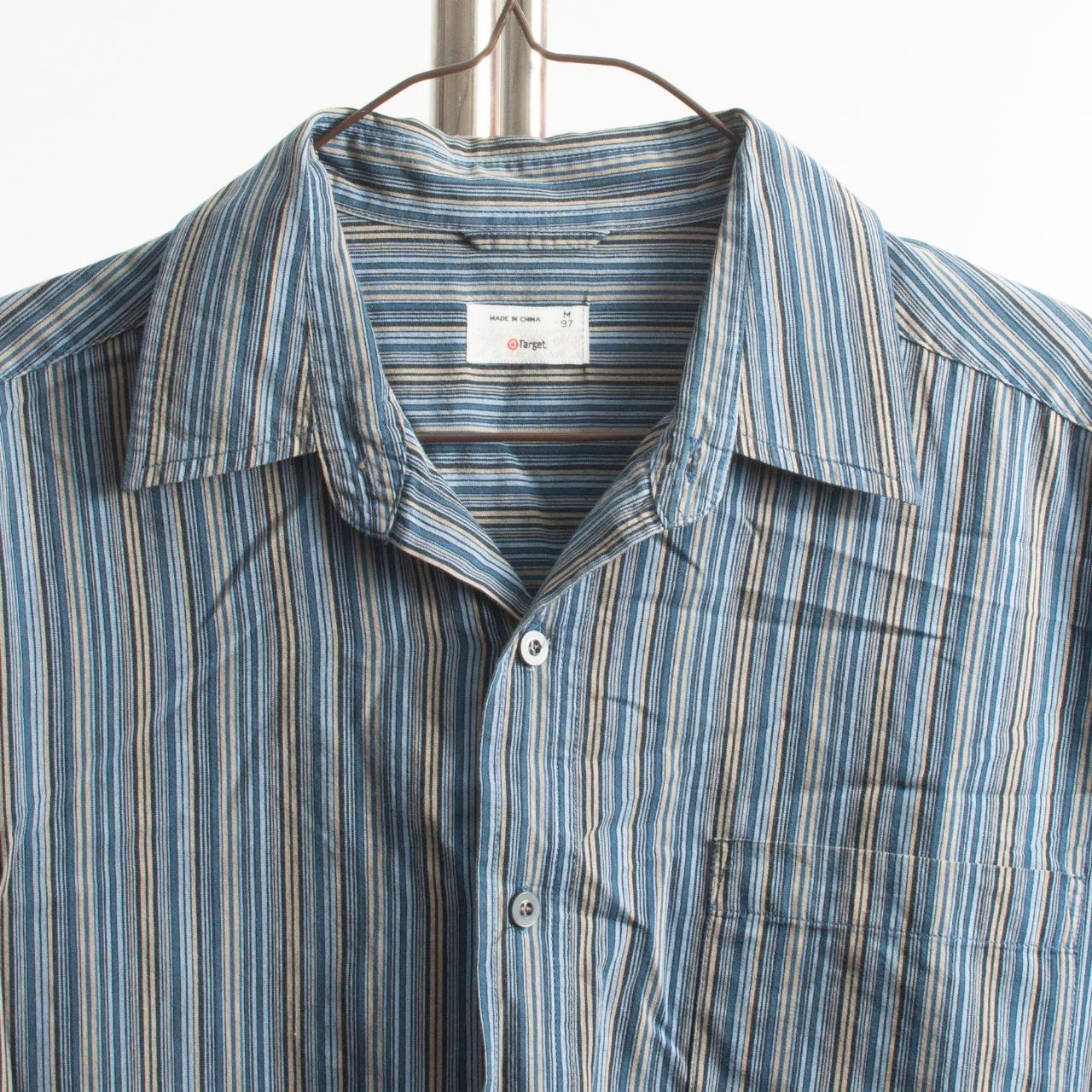 Target Men's Blue and Grey Shirt Depop