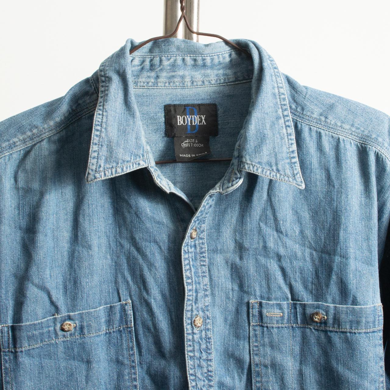 Vintage Light Denim Shirt - Long sleeve men's denim... - Depop