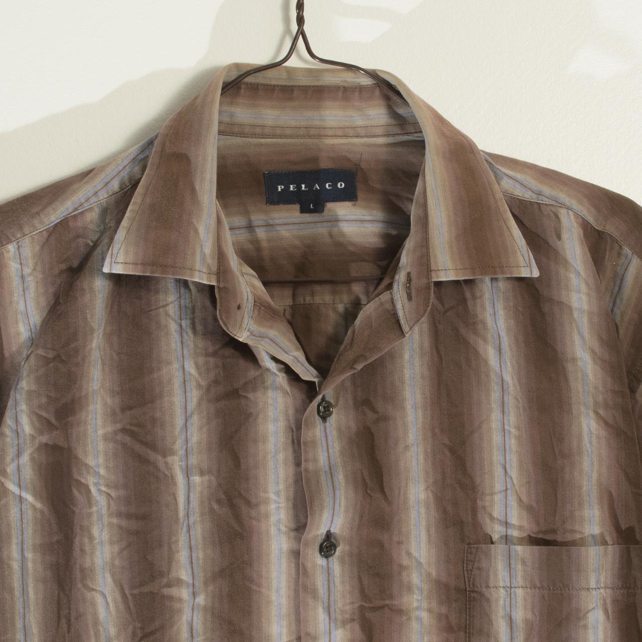 Men's Brown and Grey Shirt Depop