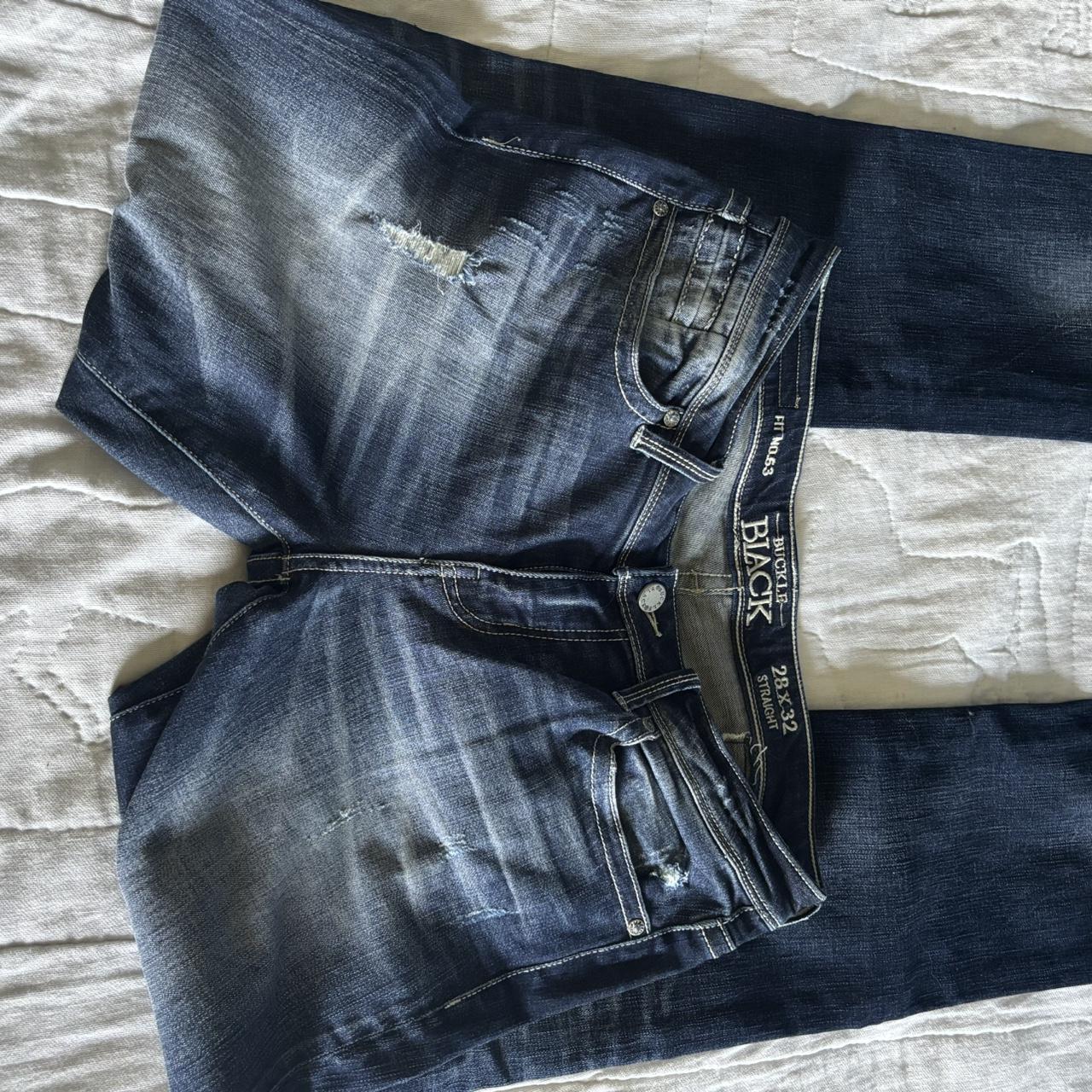 Buckle Women's Distressed Jeans Navy/Blue 28 – Buckle Black