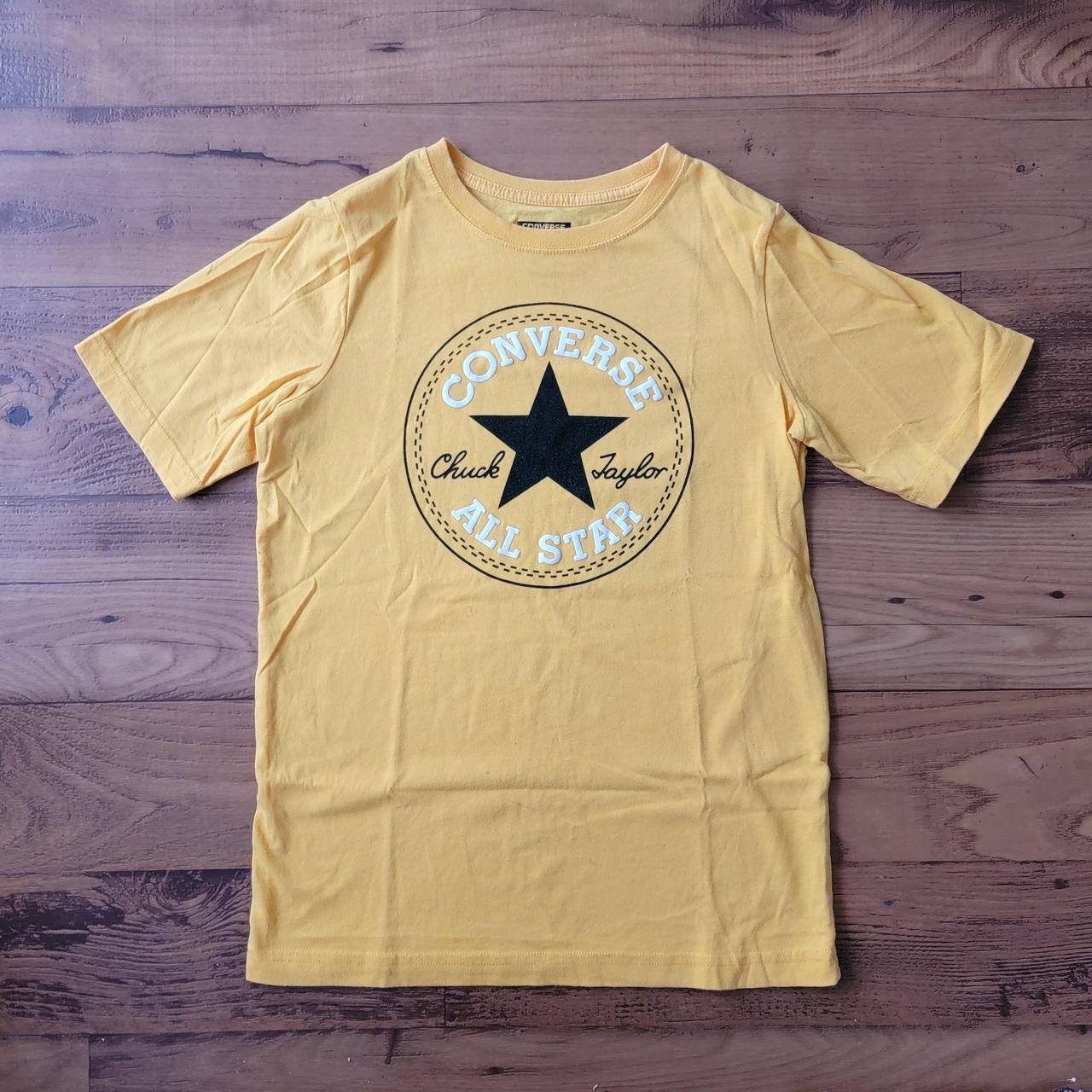 Converse yellow t sales shirt