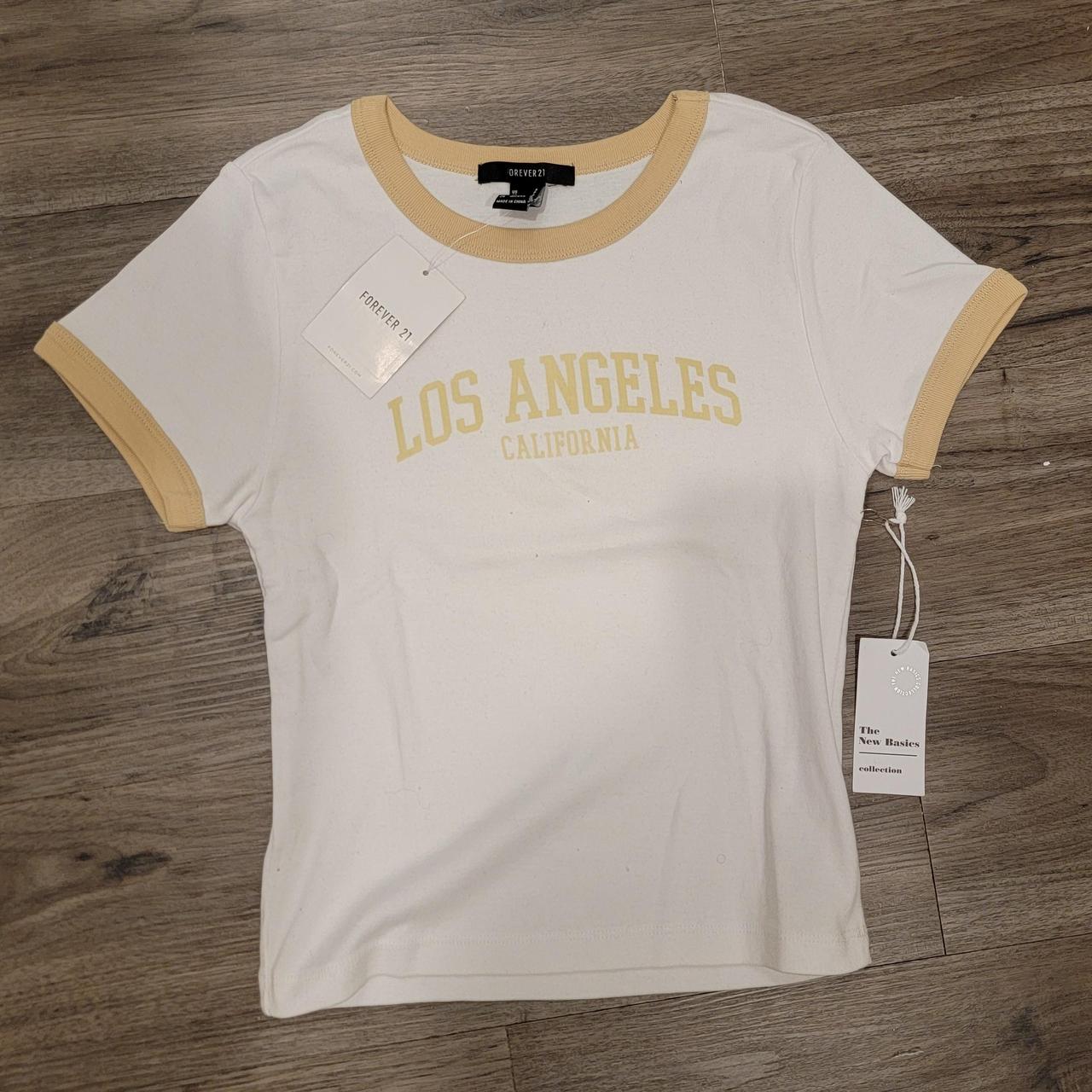 Forever 21 Los Angeles white and cream short