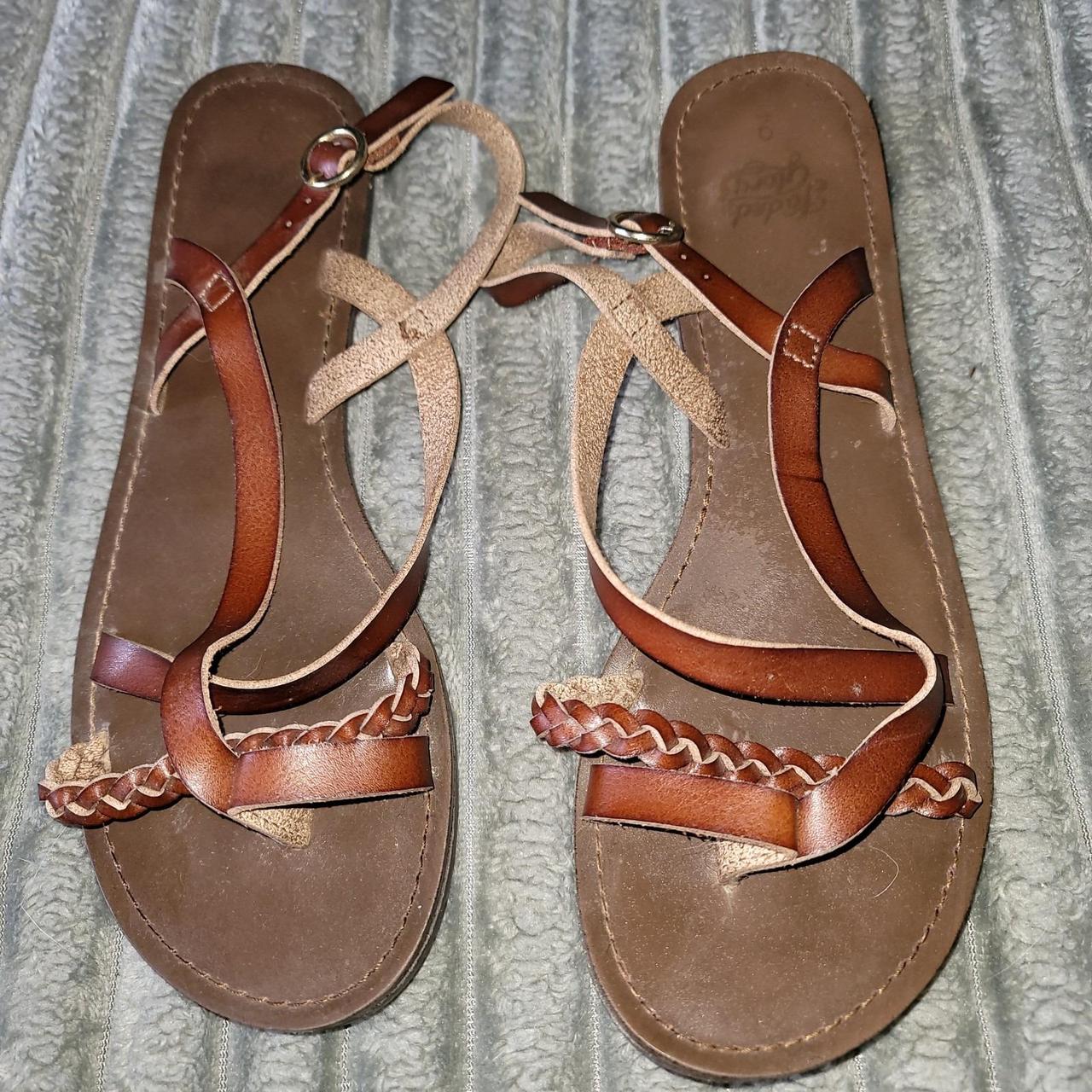 Faded Glory Women's Sandals Brown US – Faded Glory Size