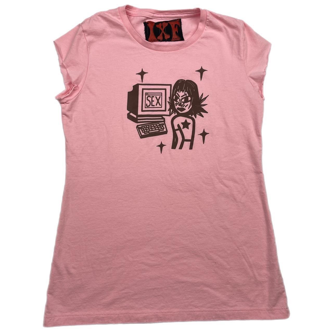 Women's Brown and Pink T-shirt