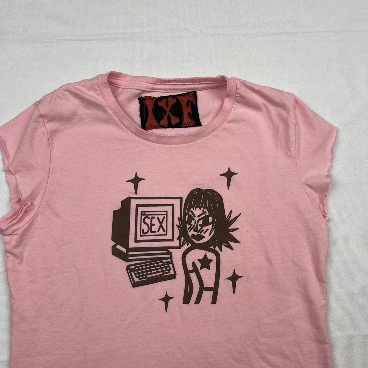 Women's Brown and Pink T-shirt (2)