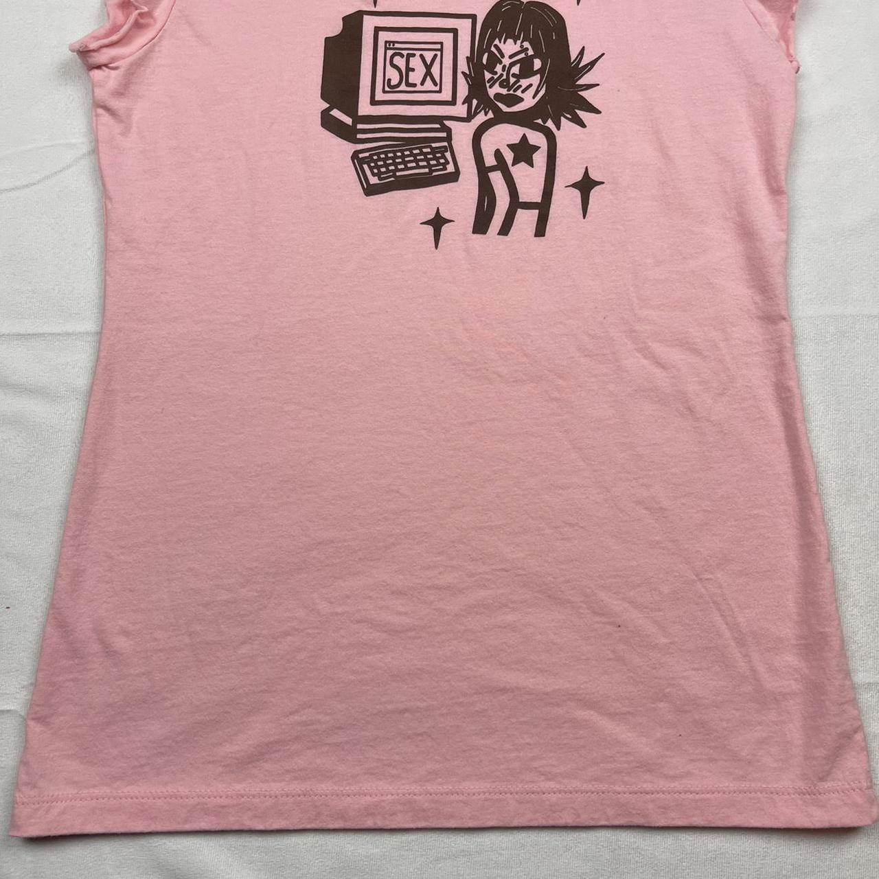Women's Brown and Pink T-shirt (3)