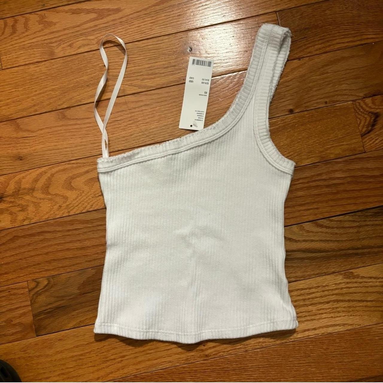 White Cropped Tank Top. Not Thick Material. Not see - Depop