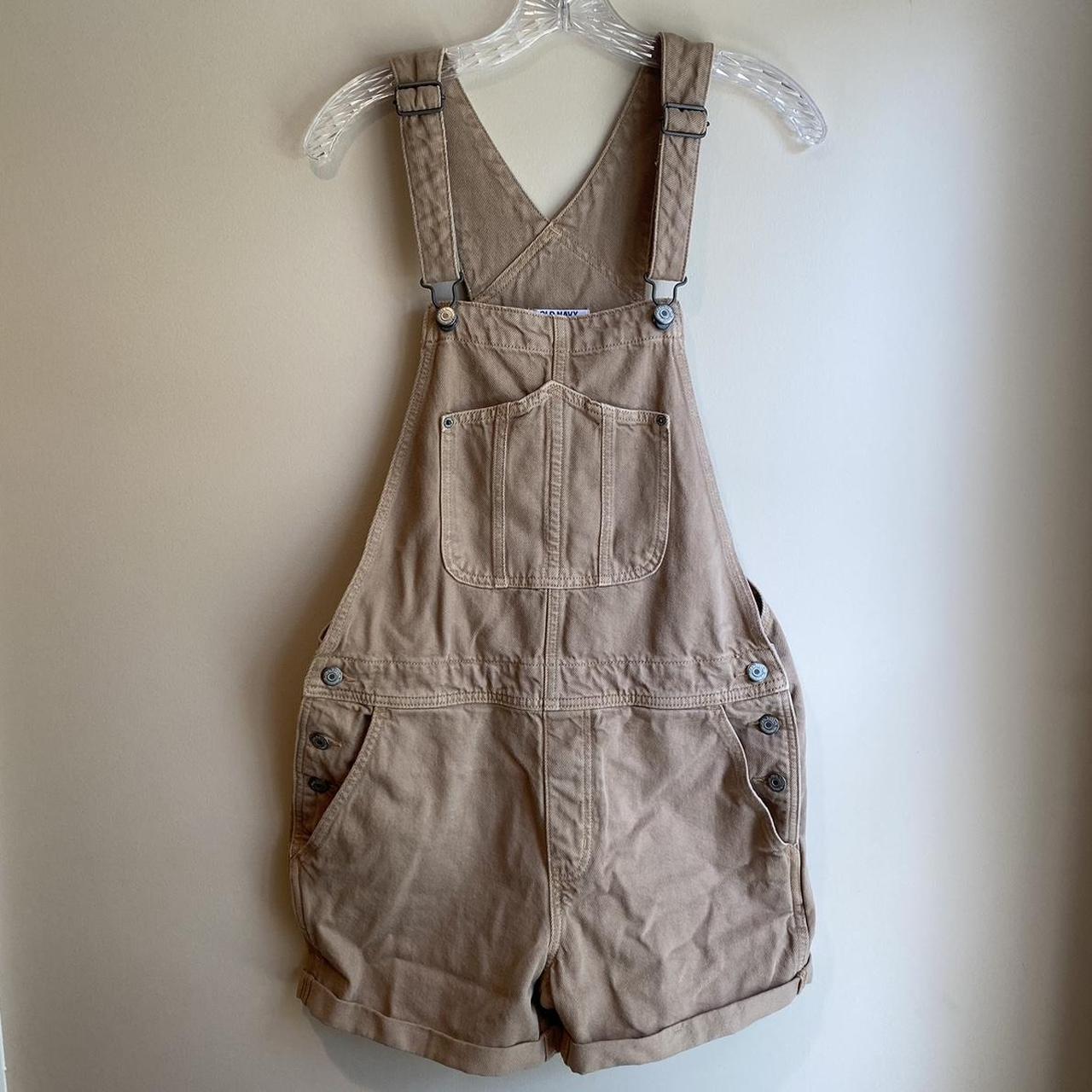 Old Navy Women's Tan Dungareesoveralls Depop