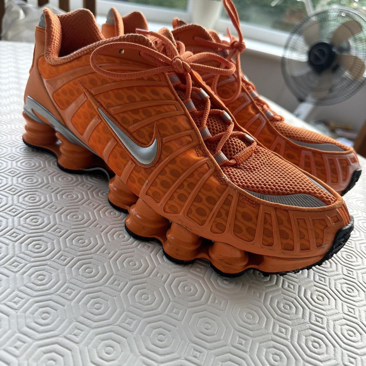 mens nike shox orange