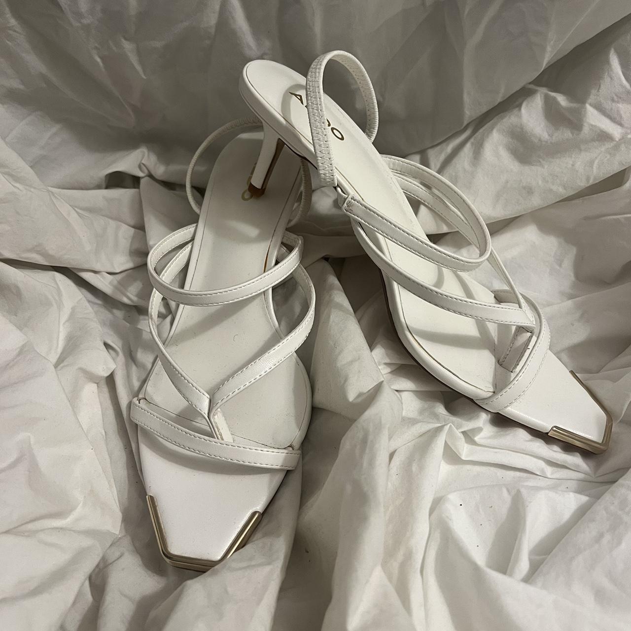 White Aldo kitten heel sandals. Never worn. - Depop