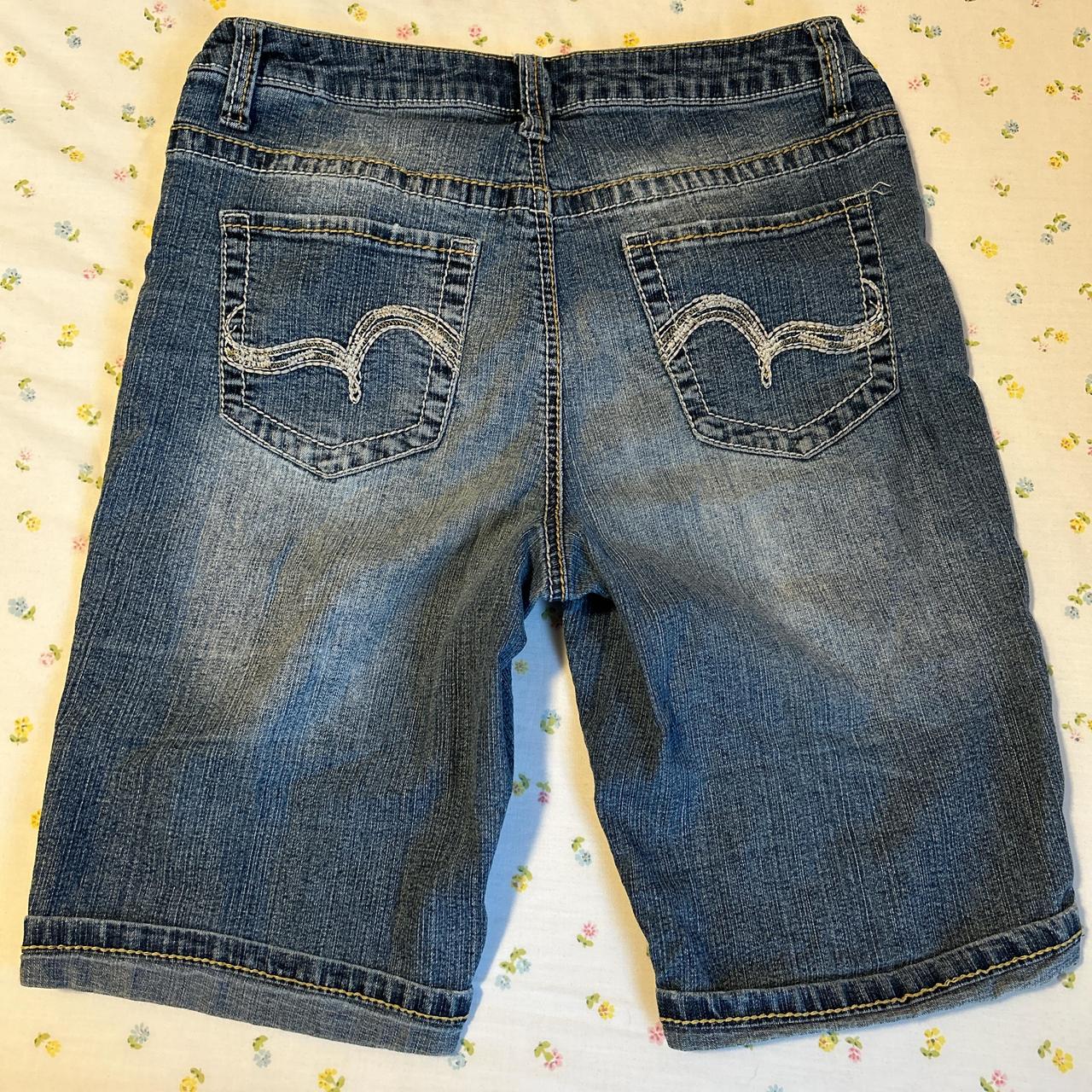 Cato Bermuda denim jean shorts Labeled size 8 Light... - Depop