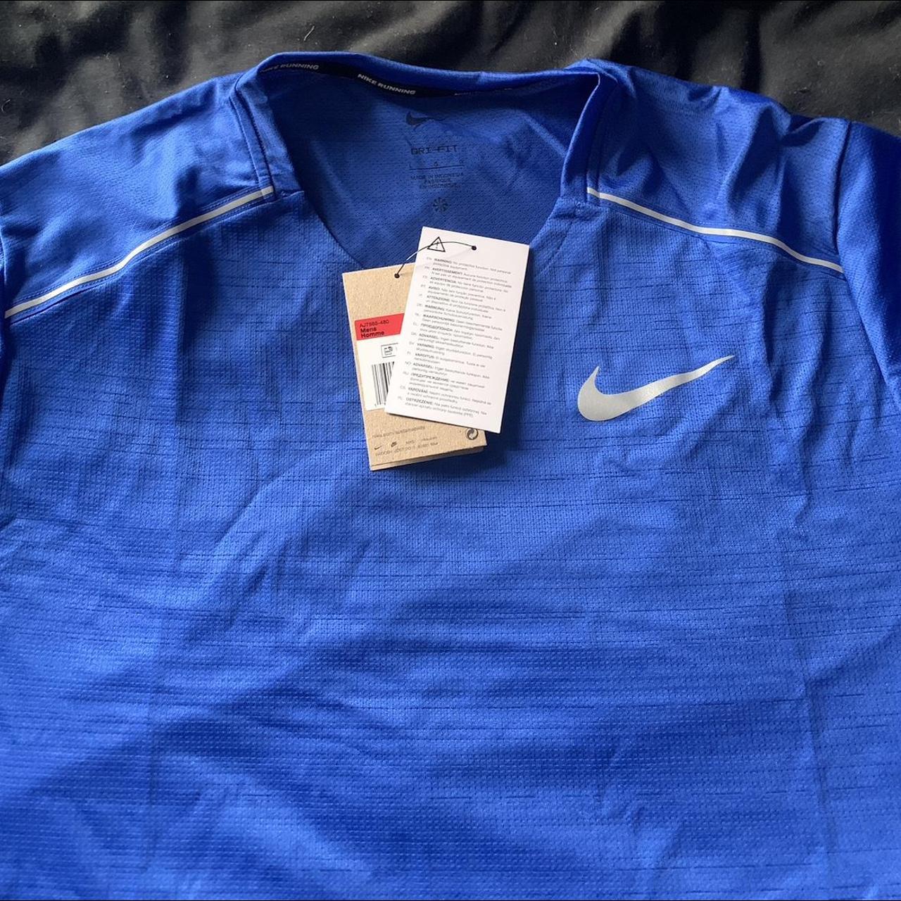 mens nike miler t shirt blue