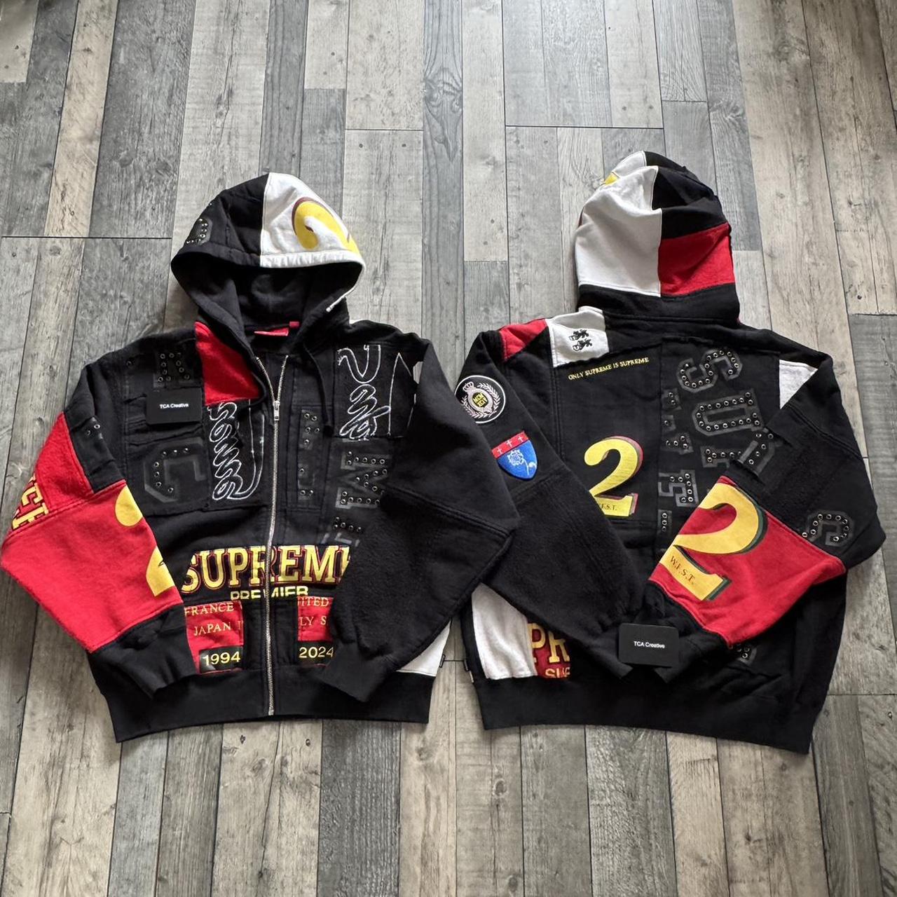 Supreme x B.B. Simon Zip Up Hooded Sweatshirt “Grey” | Depop