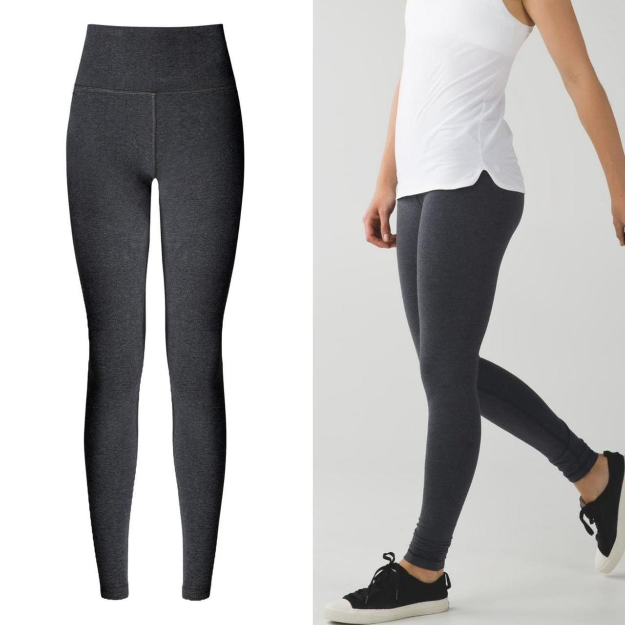 Lululemon Gray/Black Micro Dot Wunder top Under Full Length Leggings