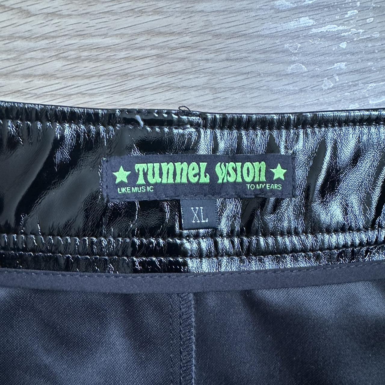 tunnel vision Drew vinyl black pleated mini skirt.... - Depop