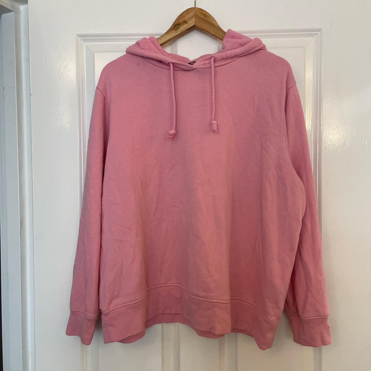 Marks and spencer pink hooded sweatshirt. Oversized... - Depop