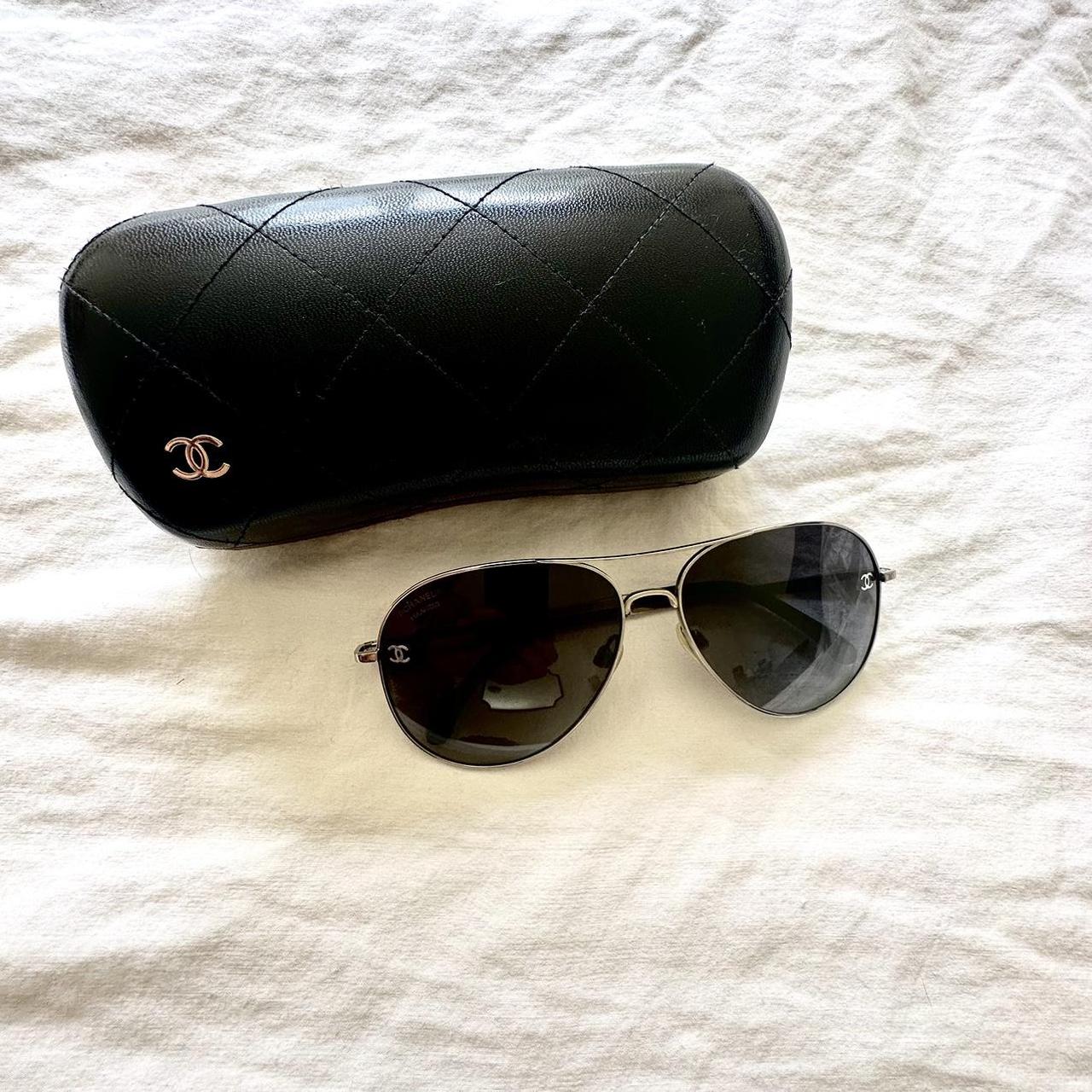 Chanel Interlocking CC Logo Aviator Sunglasses - Silver Sunglasses,  Accessories - CHA1006341 | The RealReal