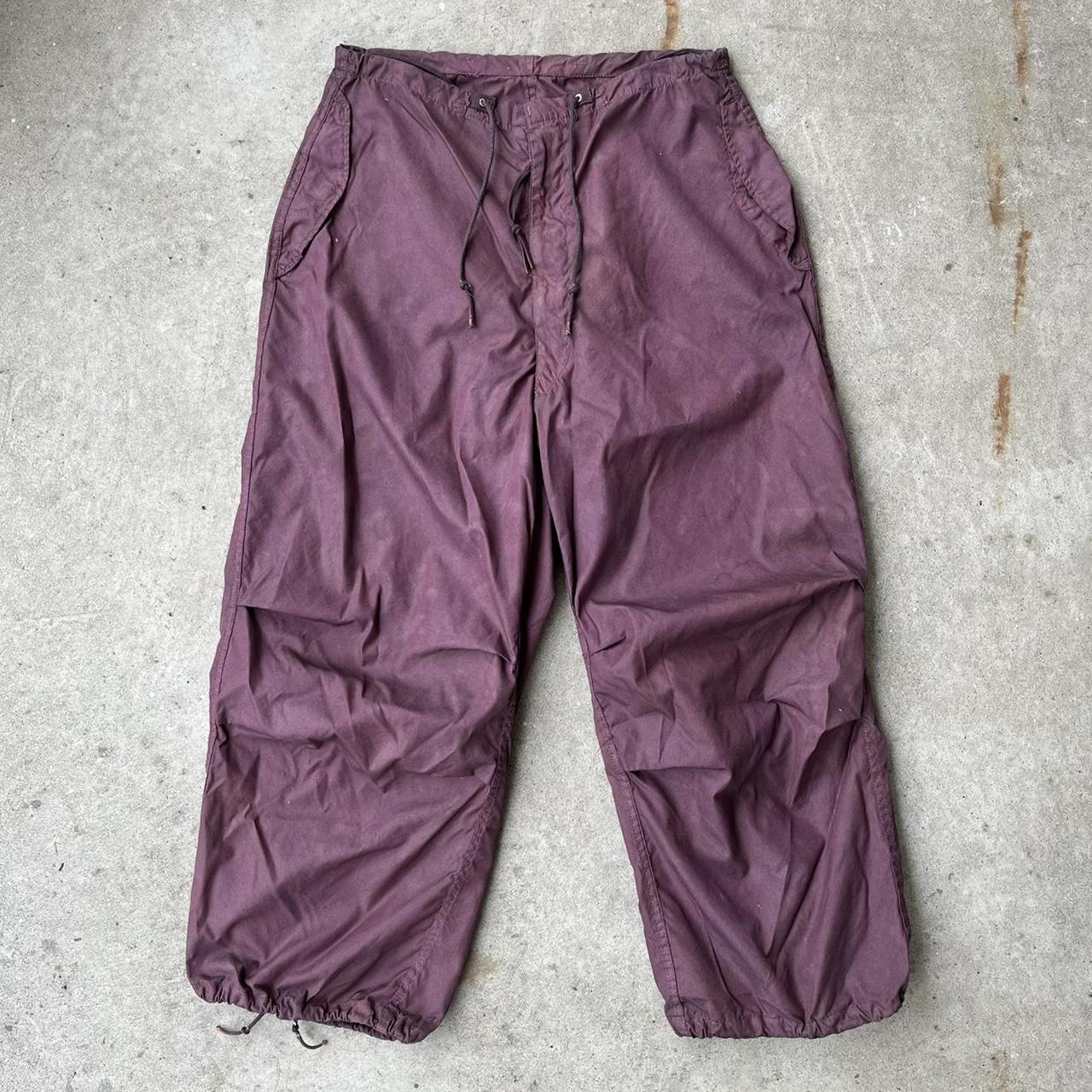 Vintage Parachute Pants Dyed Military Shell Baggy -... - Depop