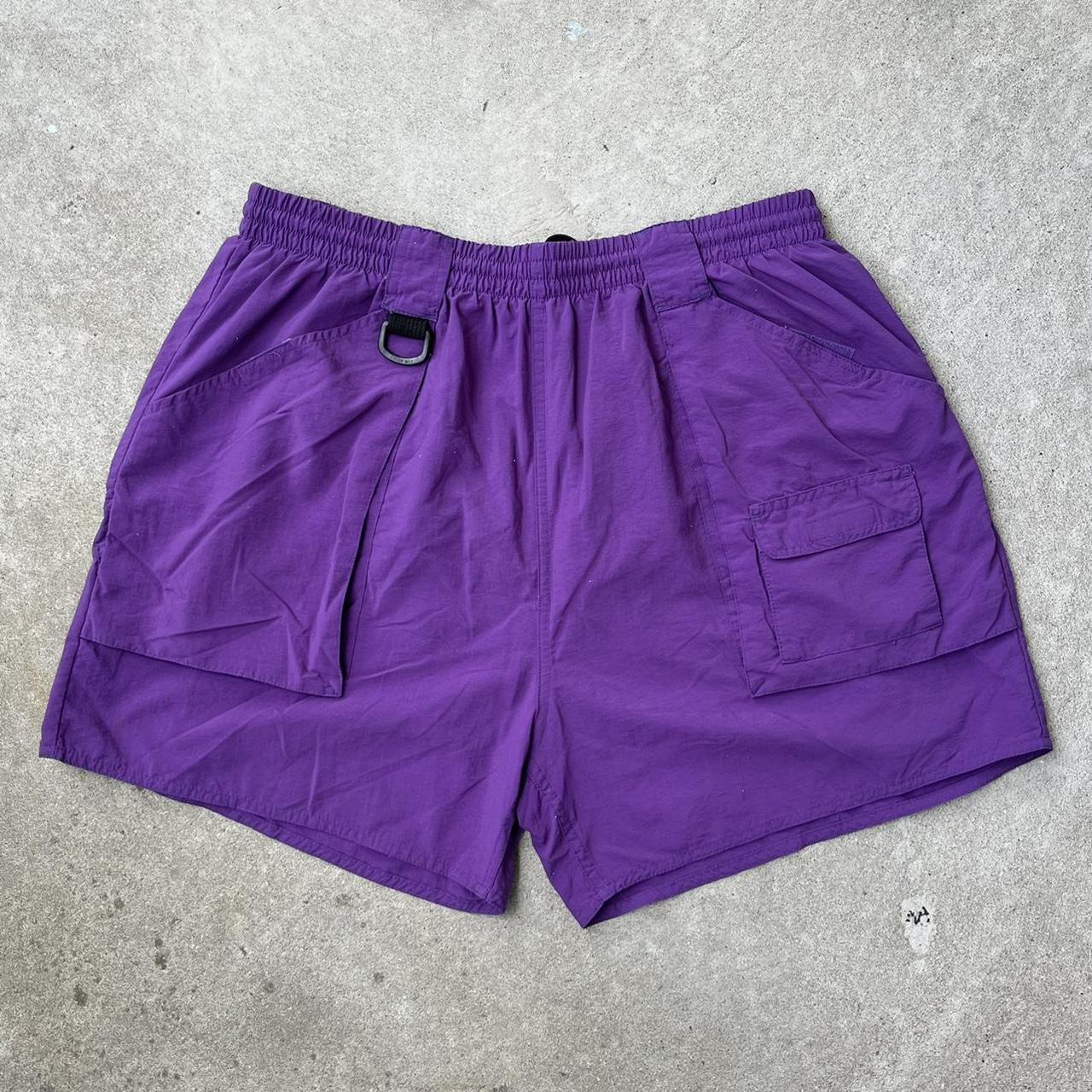Vintage 90s Eddie Bauer Purple Cargo Shorts Ebtek -... - Depop