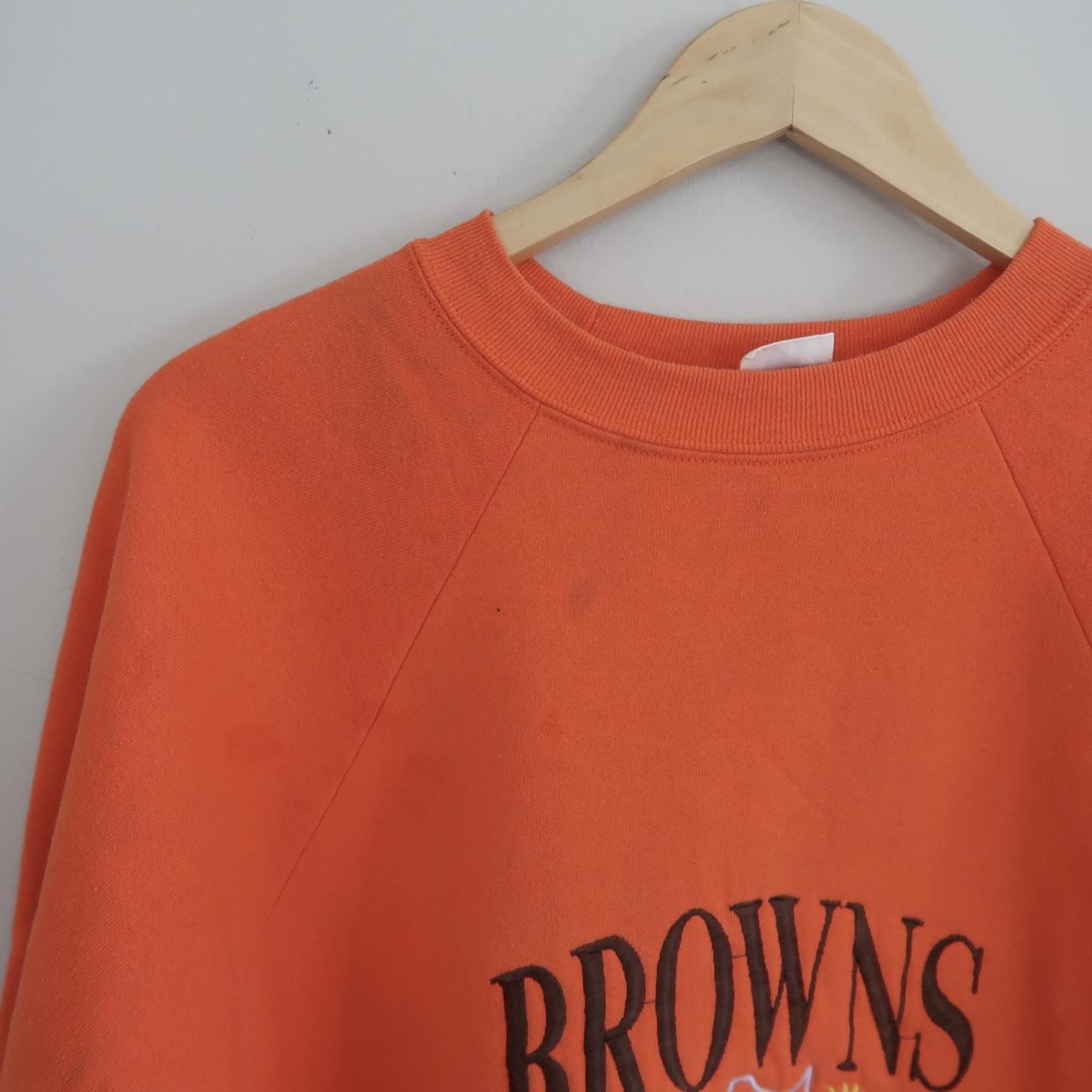 Classic Cleveland Ladies Crew Sweater - Brown and Orange