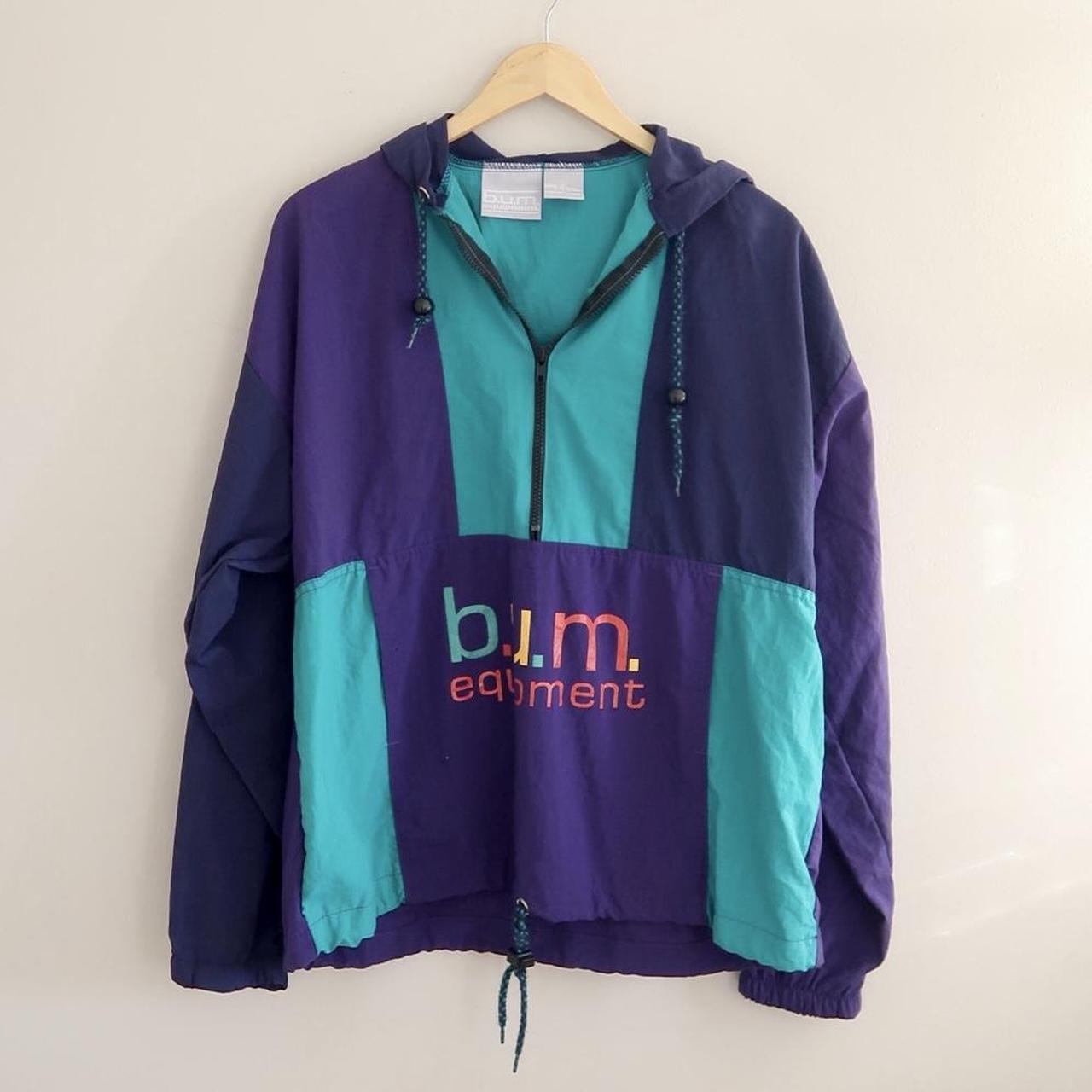 Vintage b.u.m. equipment quarter zip windbreaker.... - Depop