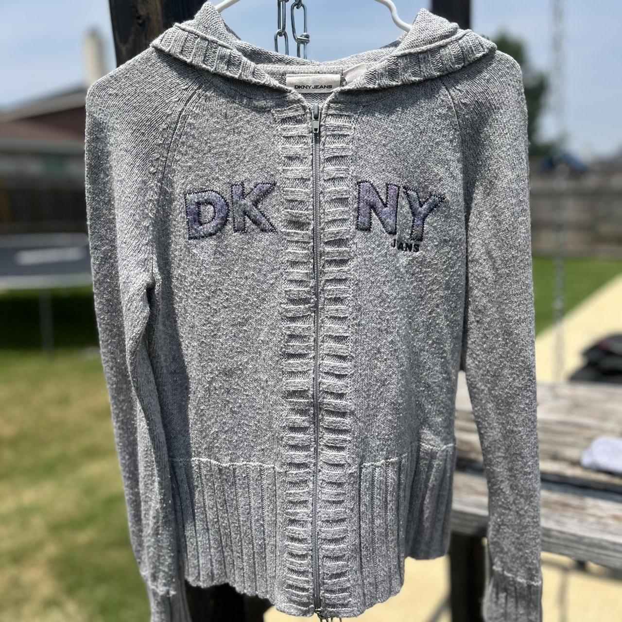 DKNY Women's Grey and Blue Jacket (2)