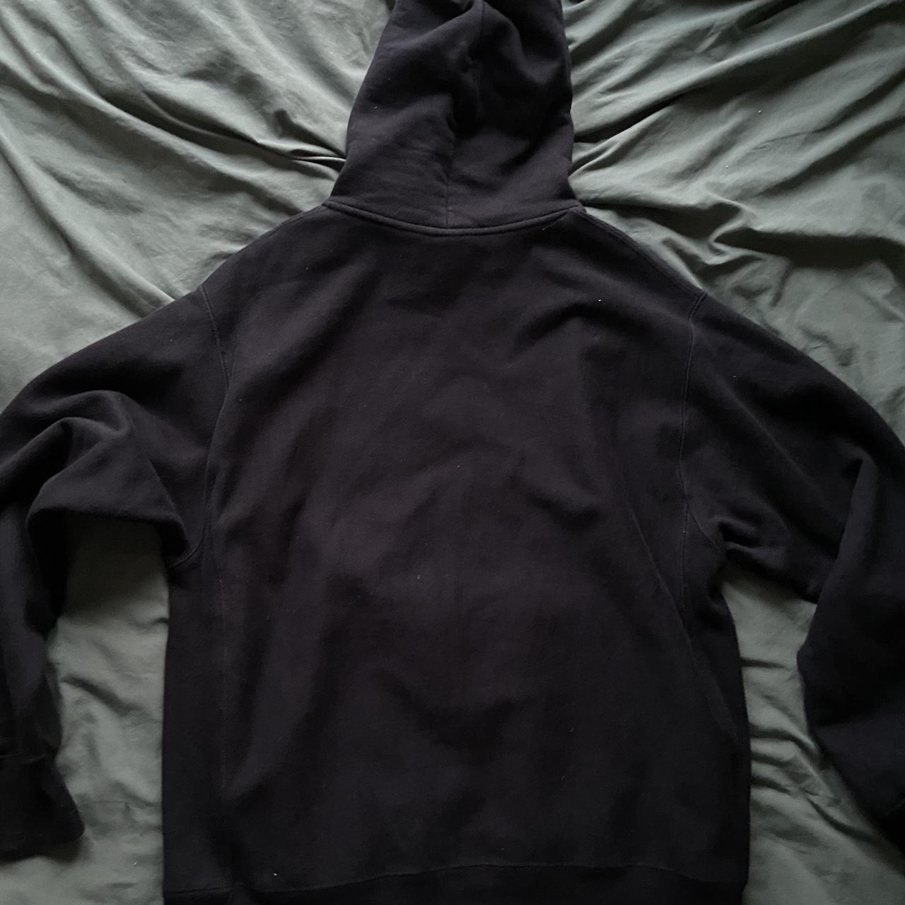 Black champion reverse weave hoodie size large Very... - Depop