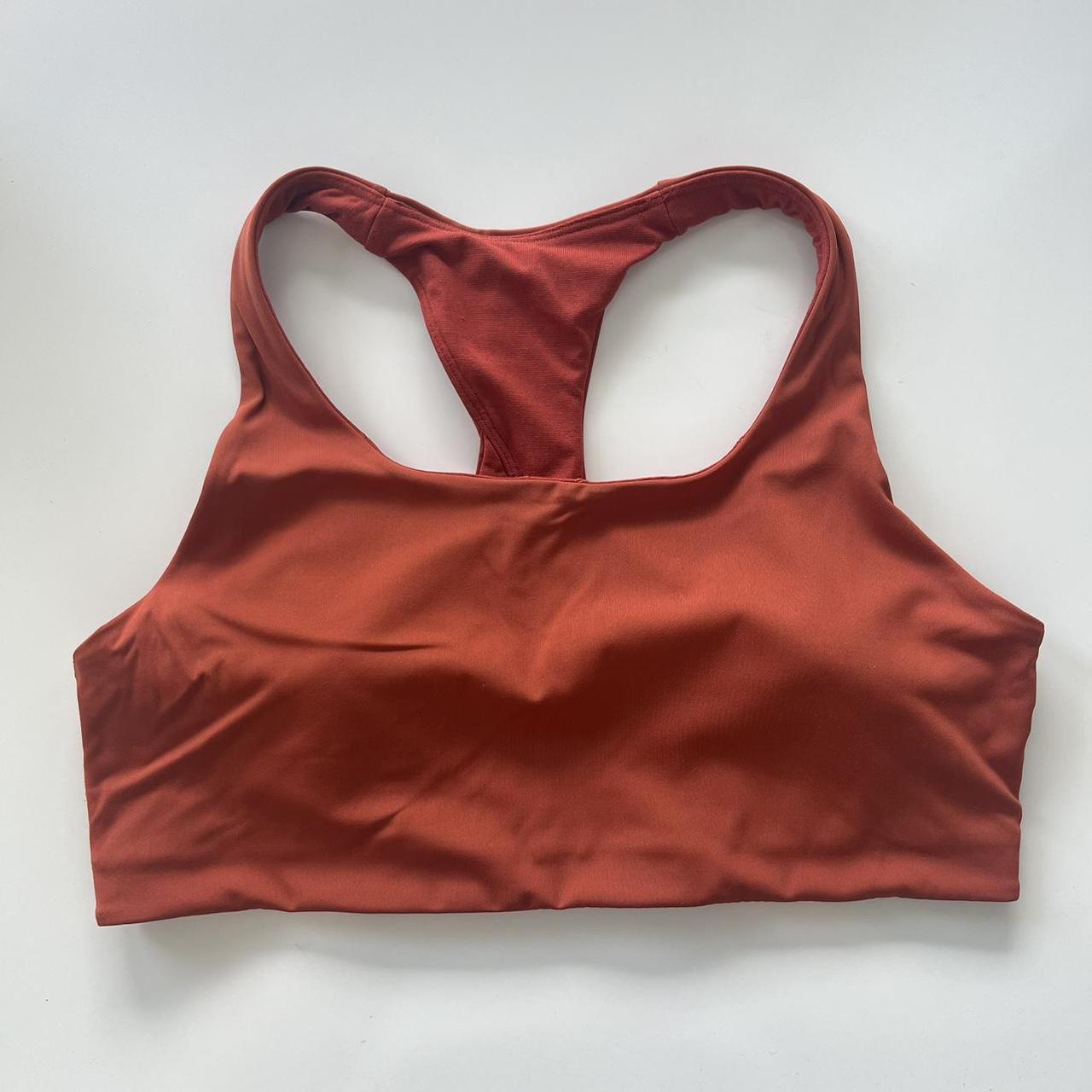 Lululemon Burnt Orange Sports Bra with clasp... - Depop