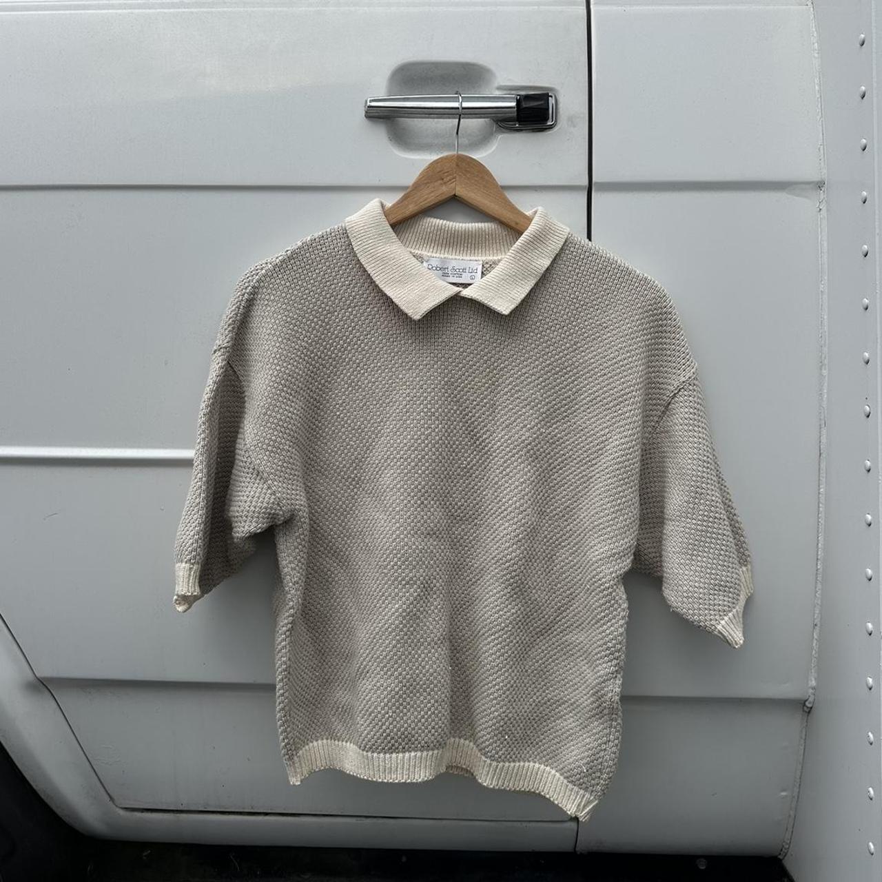 1980s/90s Collared Short Sleeve Sweater 100%... - Depop