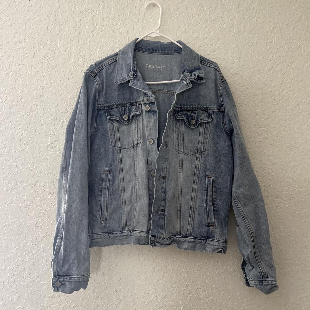 Light Wash Gap Denim Jacket Size: Medium Can Fit - Depop