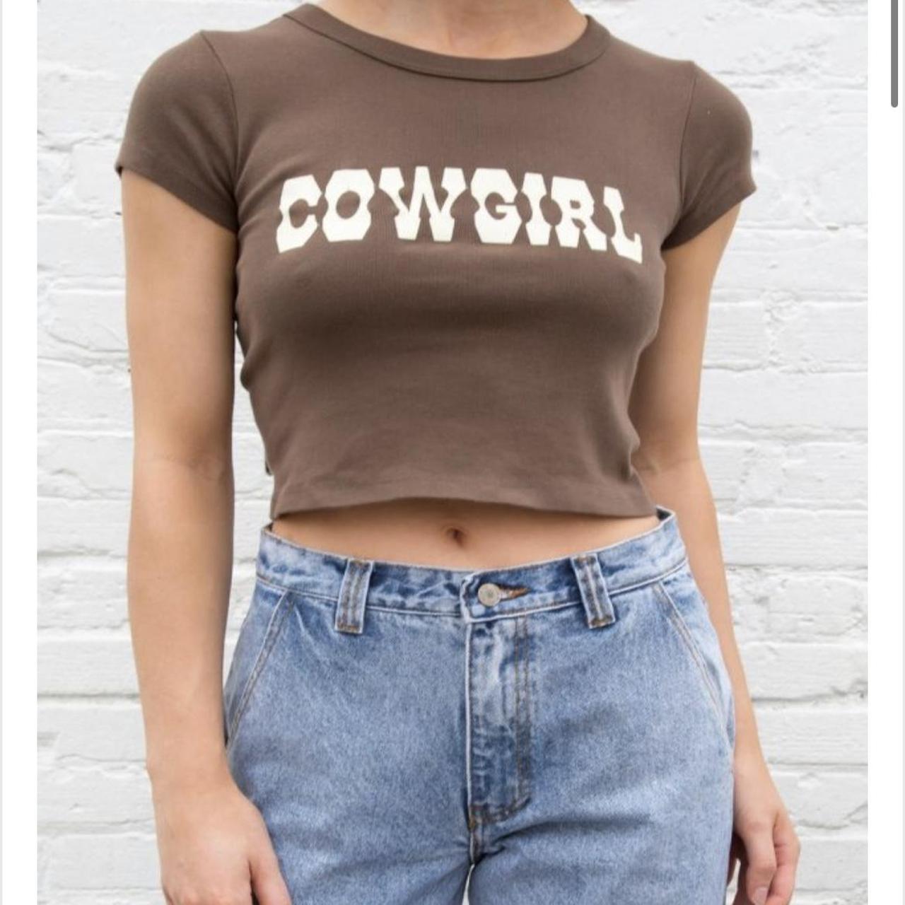 Brandy melville cowboy t-shirt , worn once//open to