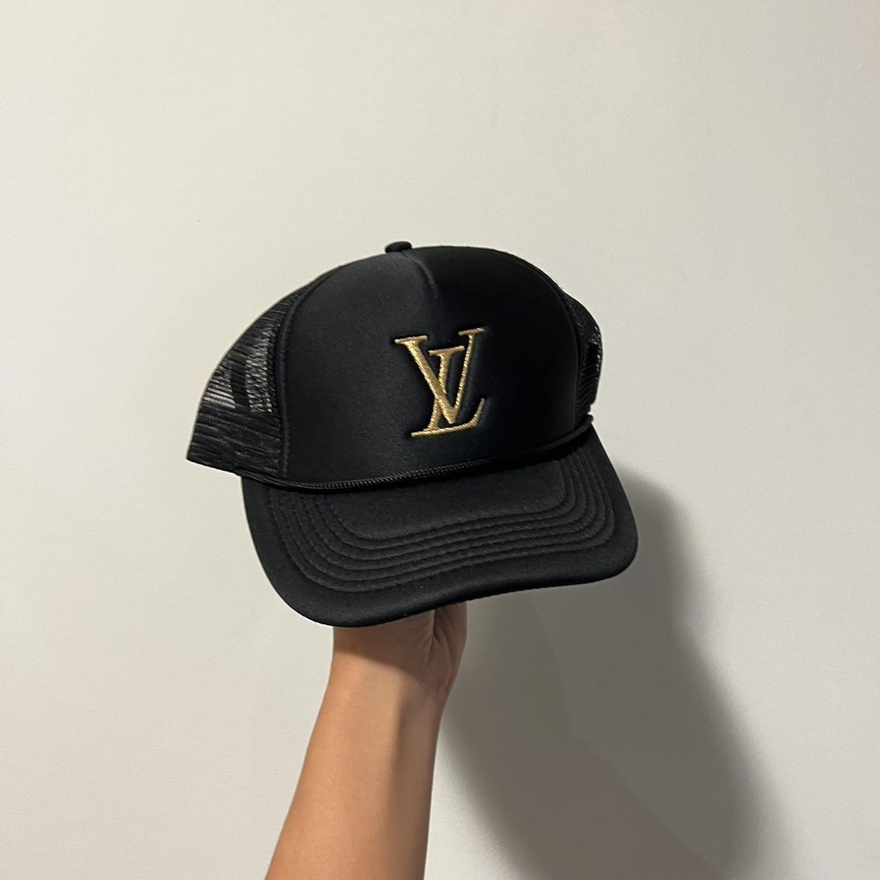 Black Louis Vuitton Custom Beanie