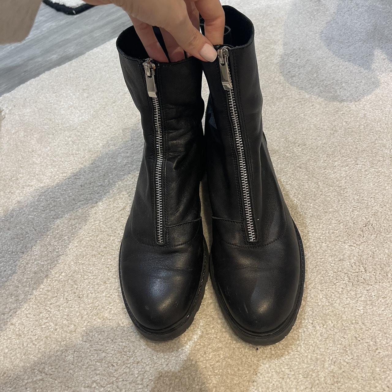zara front zip boots
