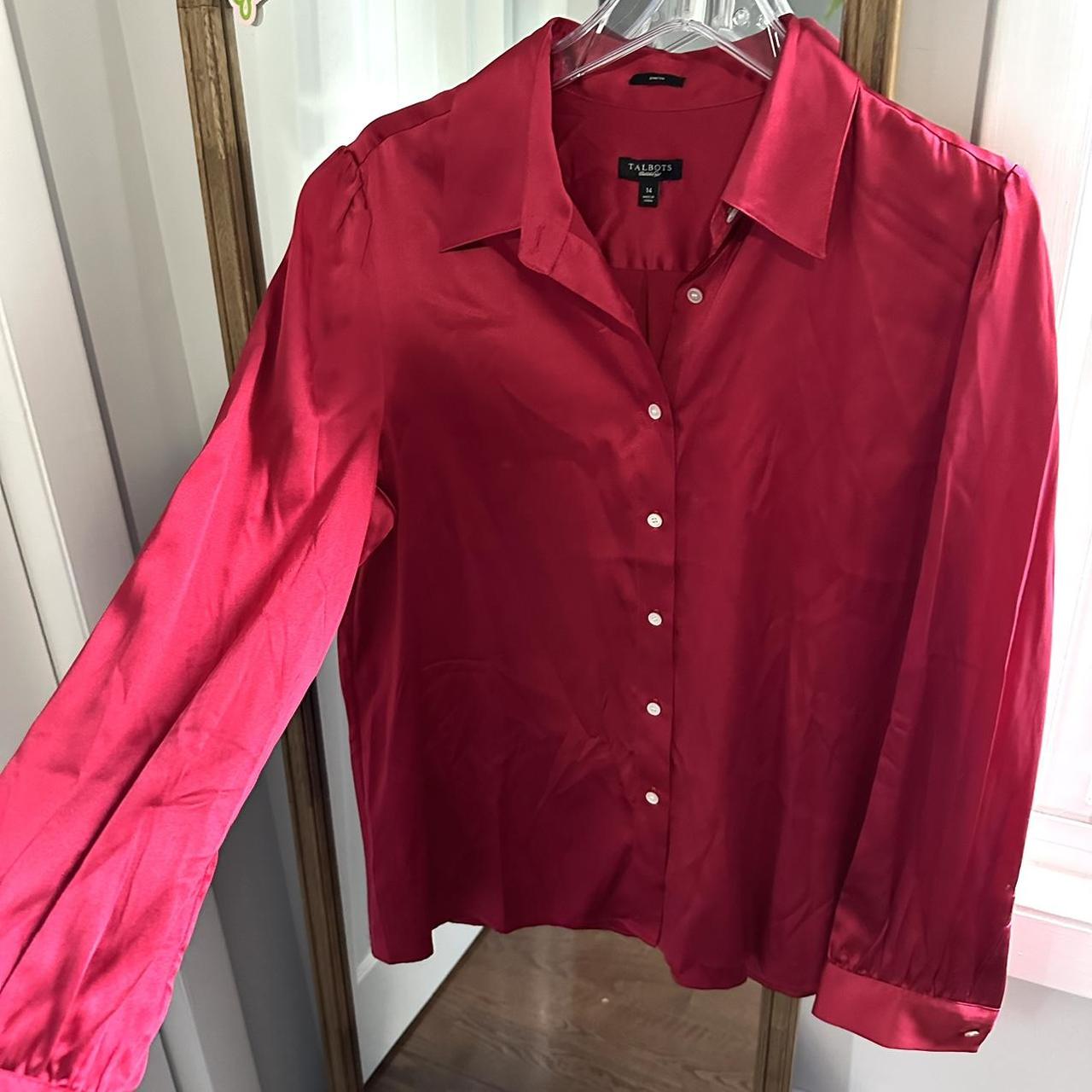 Talbots red sale blouse