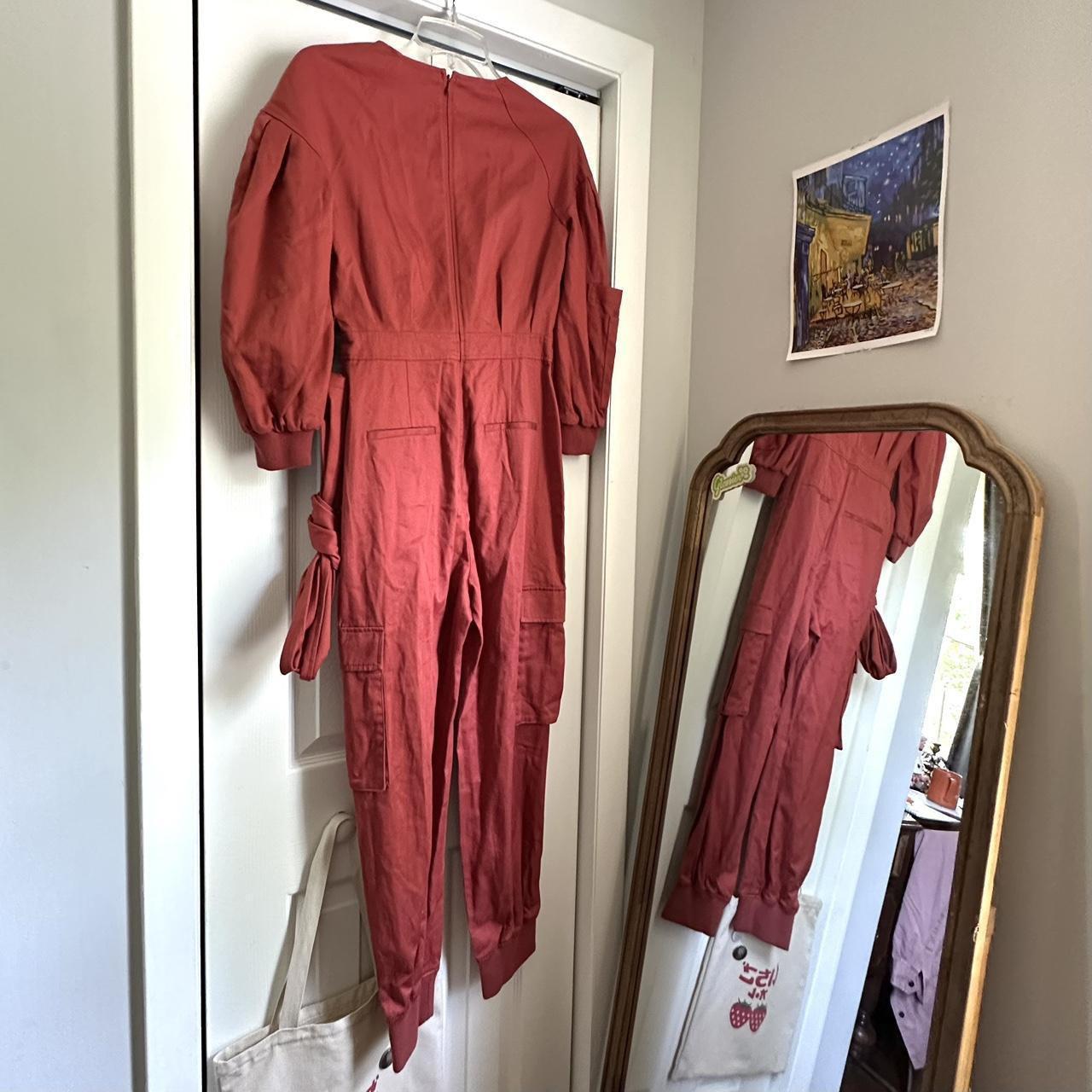 BCBGMAXAZRIA Orange Jumpsuit NWT •pit to pit Depop