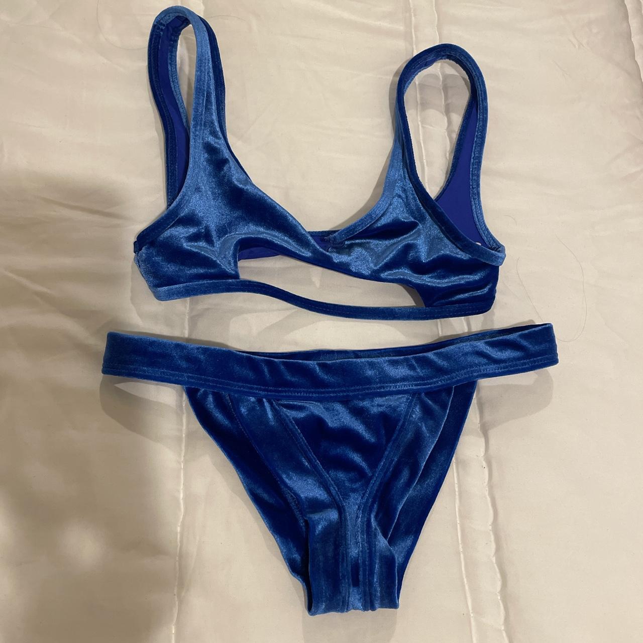 Frankies Bikinis Women's Blue Bikinisandtankinisets Depop