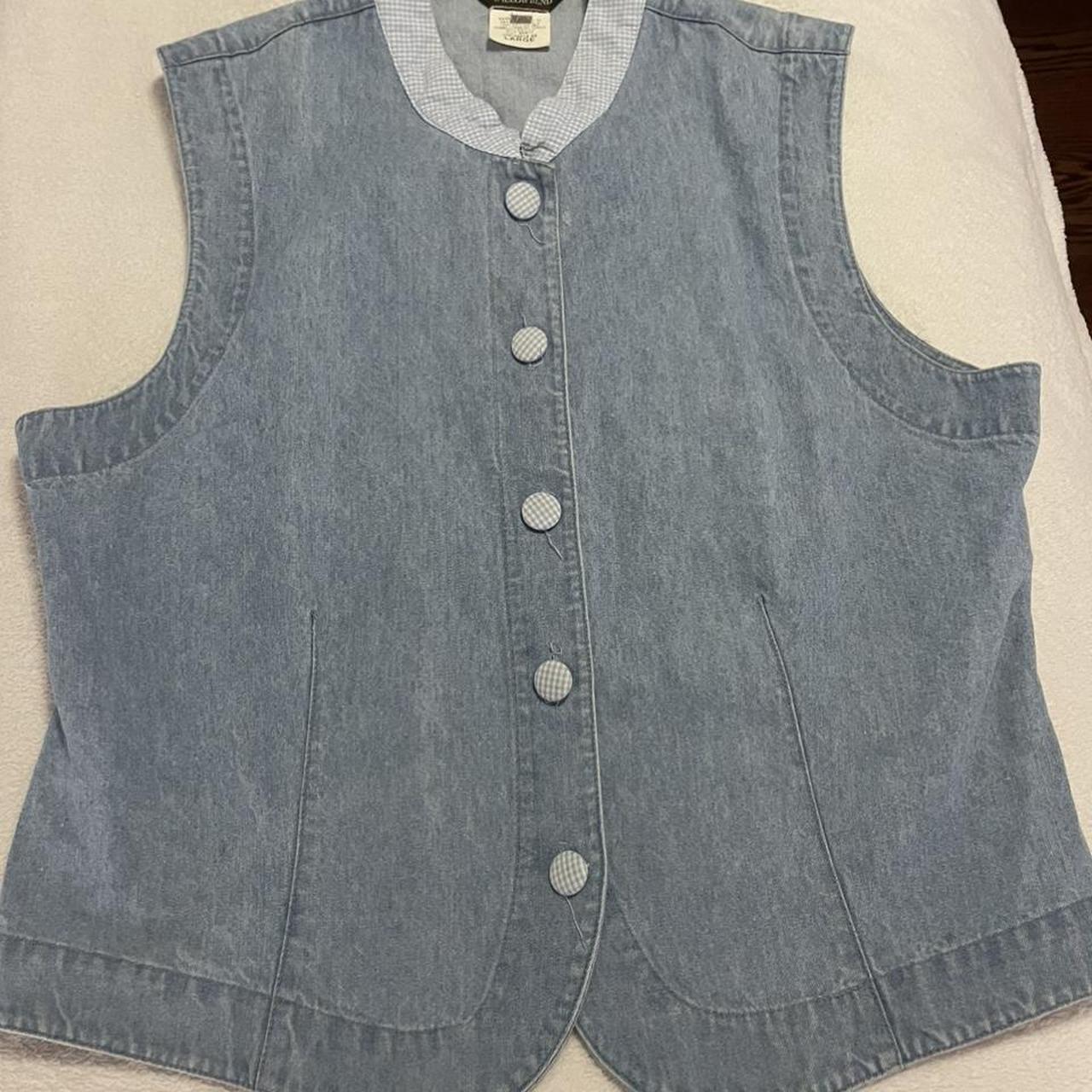 vintage denim button up vest. so cute just wish it... - Depop