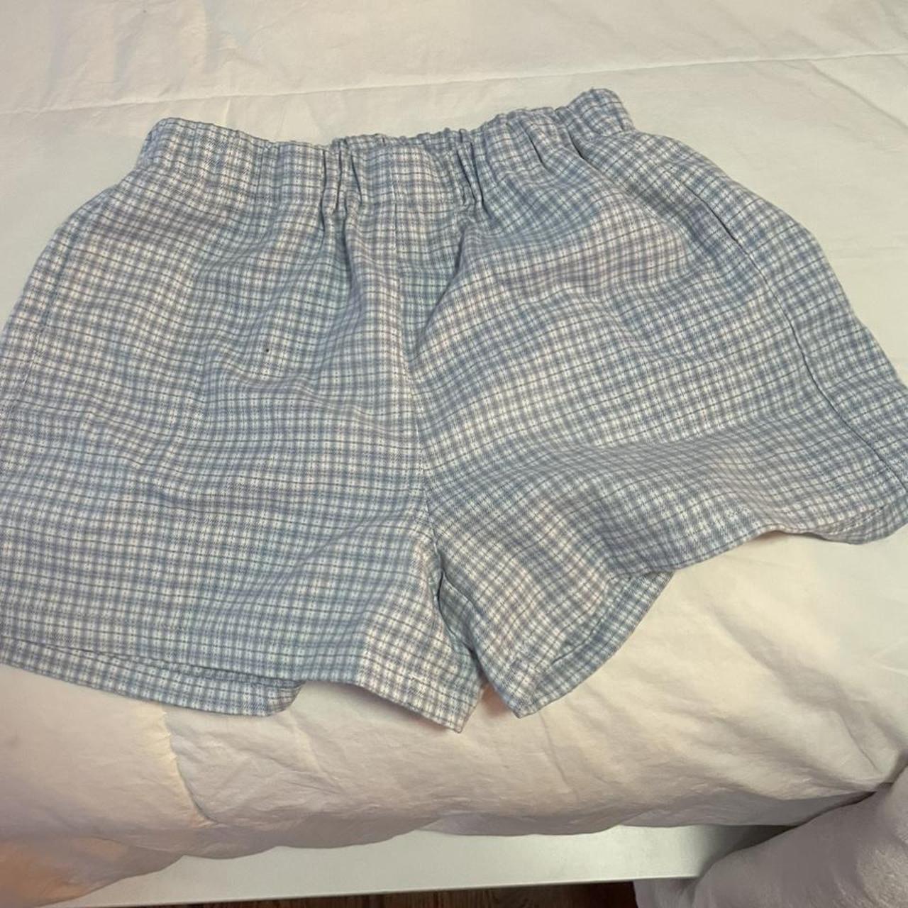 blue plaid brandy melville shorts . super cute in... Depop