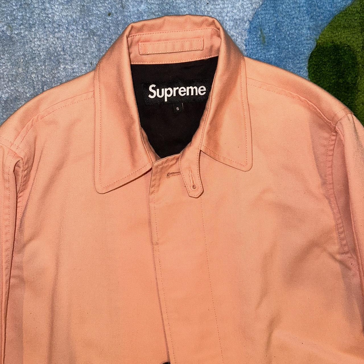 Beautiful pink supreme trench coat. Color is like Depop