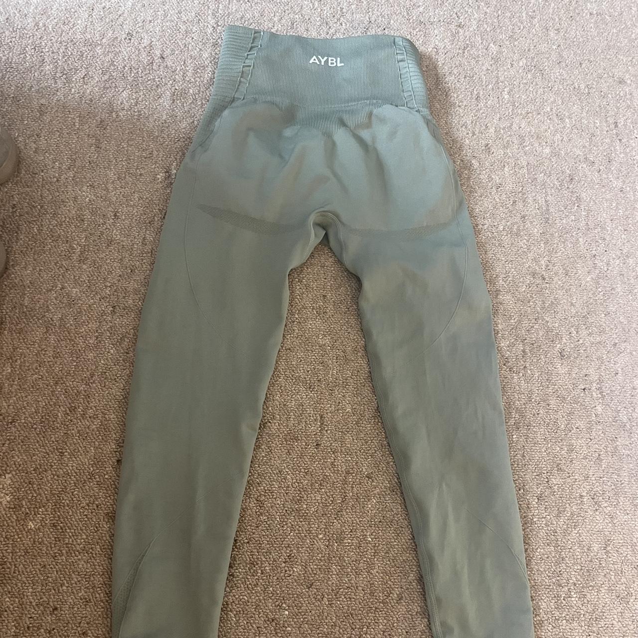 aybl olive green gym leggings xs super flattering... Depop