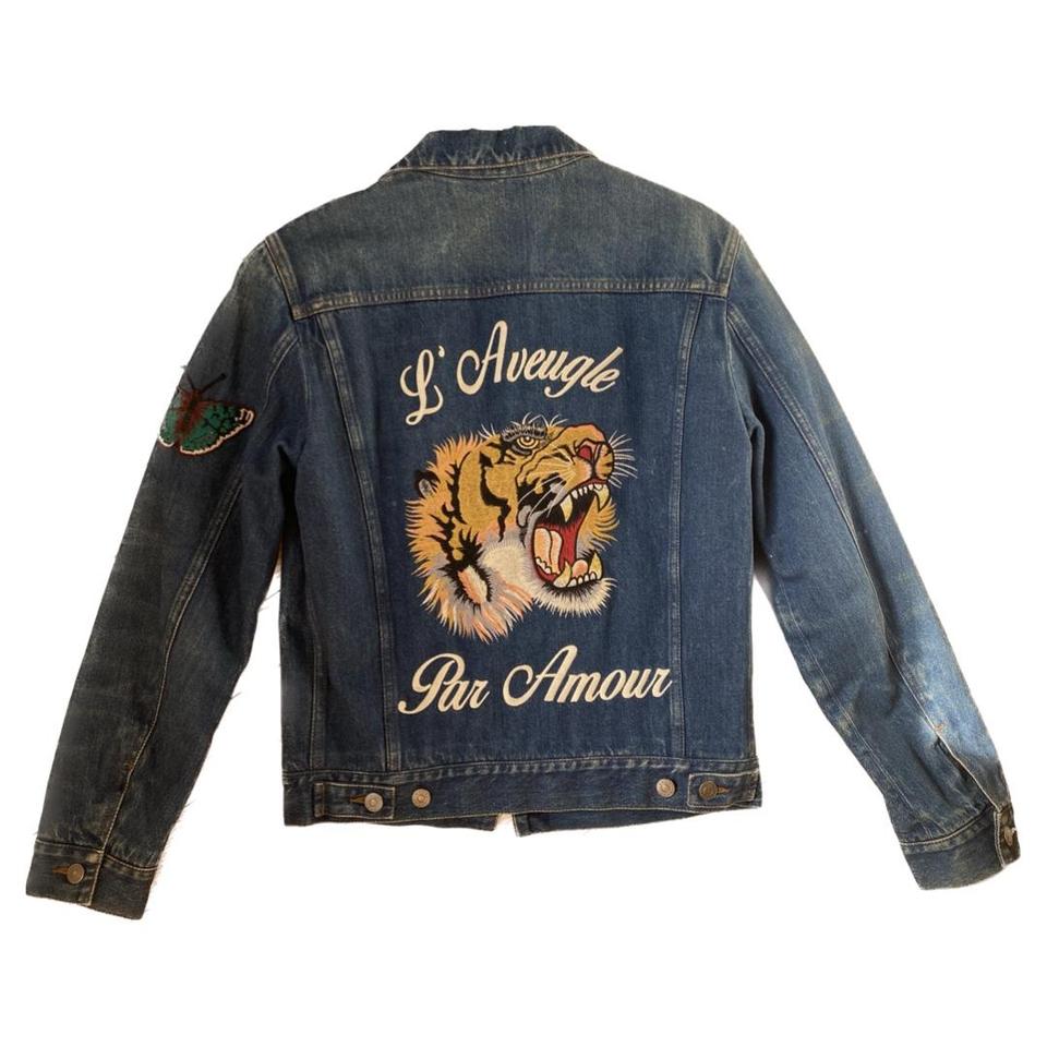 Gucci denim outlet jacket tiger