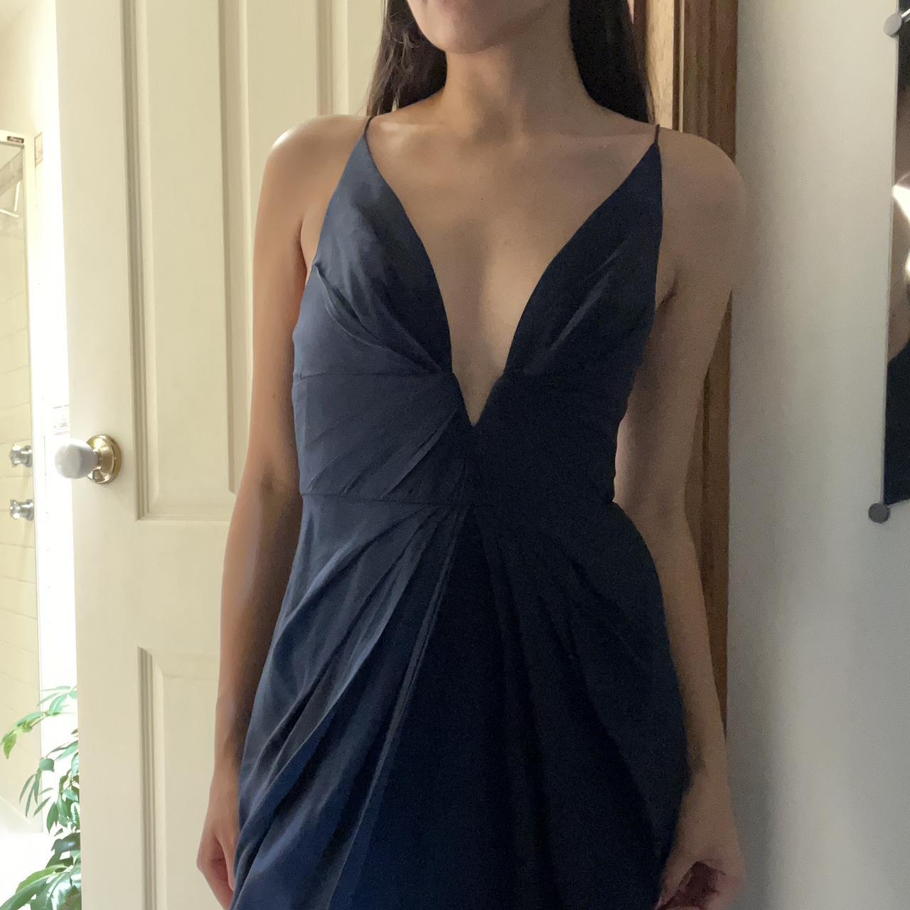 zimmermann silk tuck dress navy