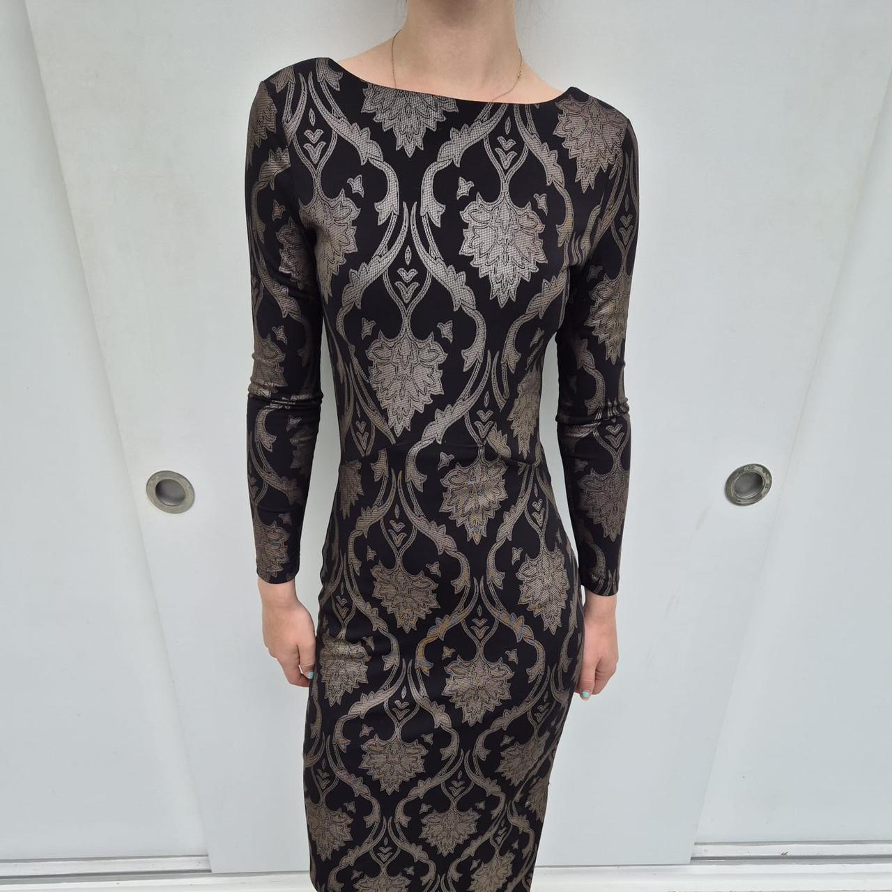 Biba black and gold dress best sale