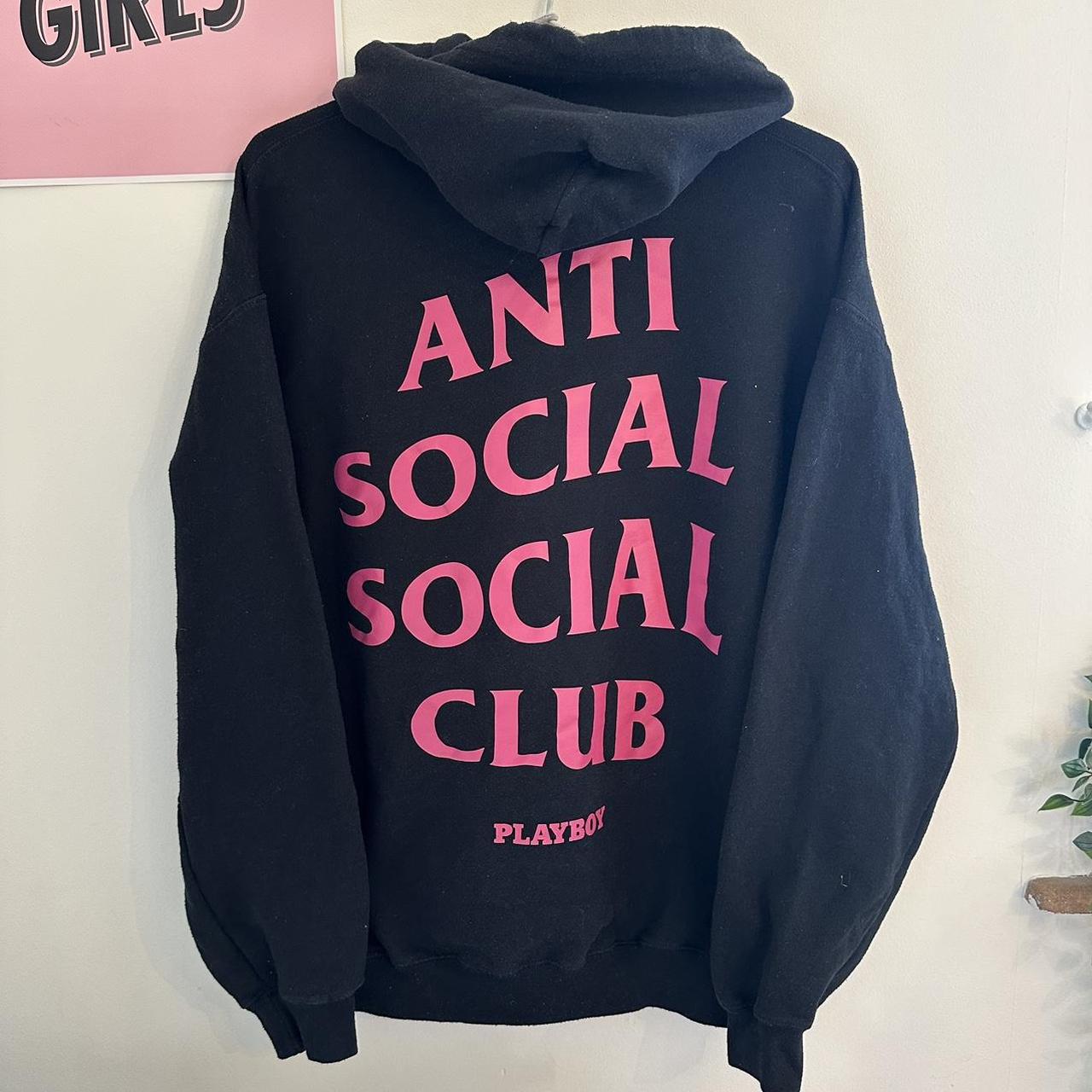 Anti Social Social Club Playboy black and pink. Depop