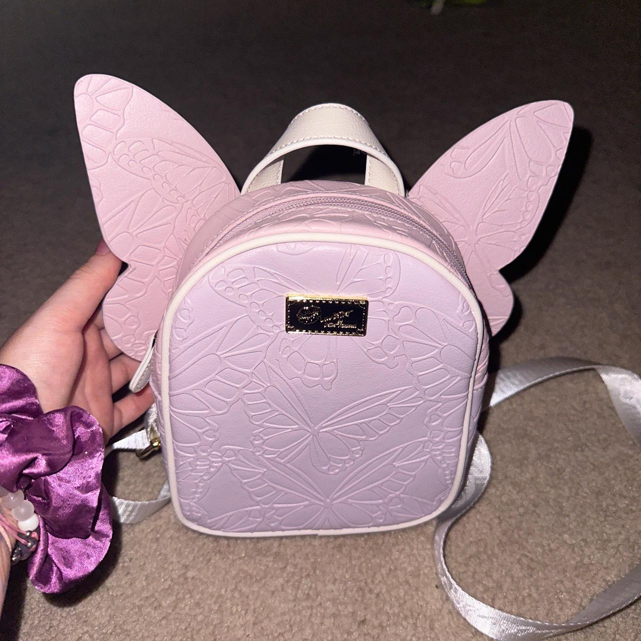 Pink and Purple Butterfly Betsey Johnson purse Depop