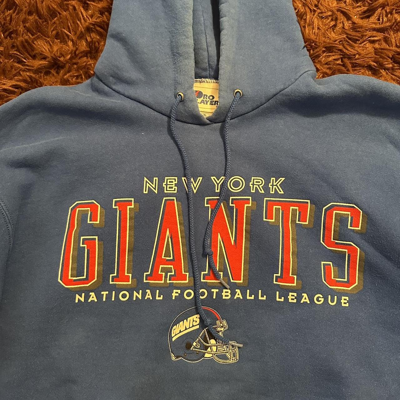 Vintage New York Giants hoodie in blue. From the - Depop