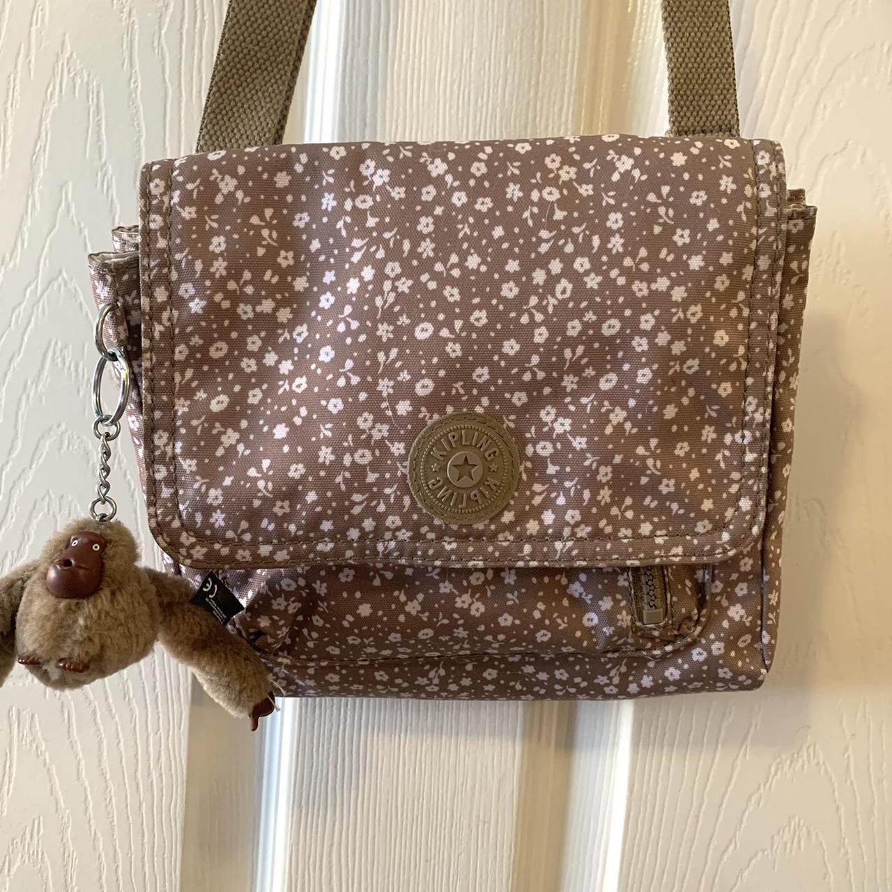 Floral beige Kipling crossbody bag Dimensions 8.5”L... Depop