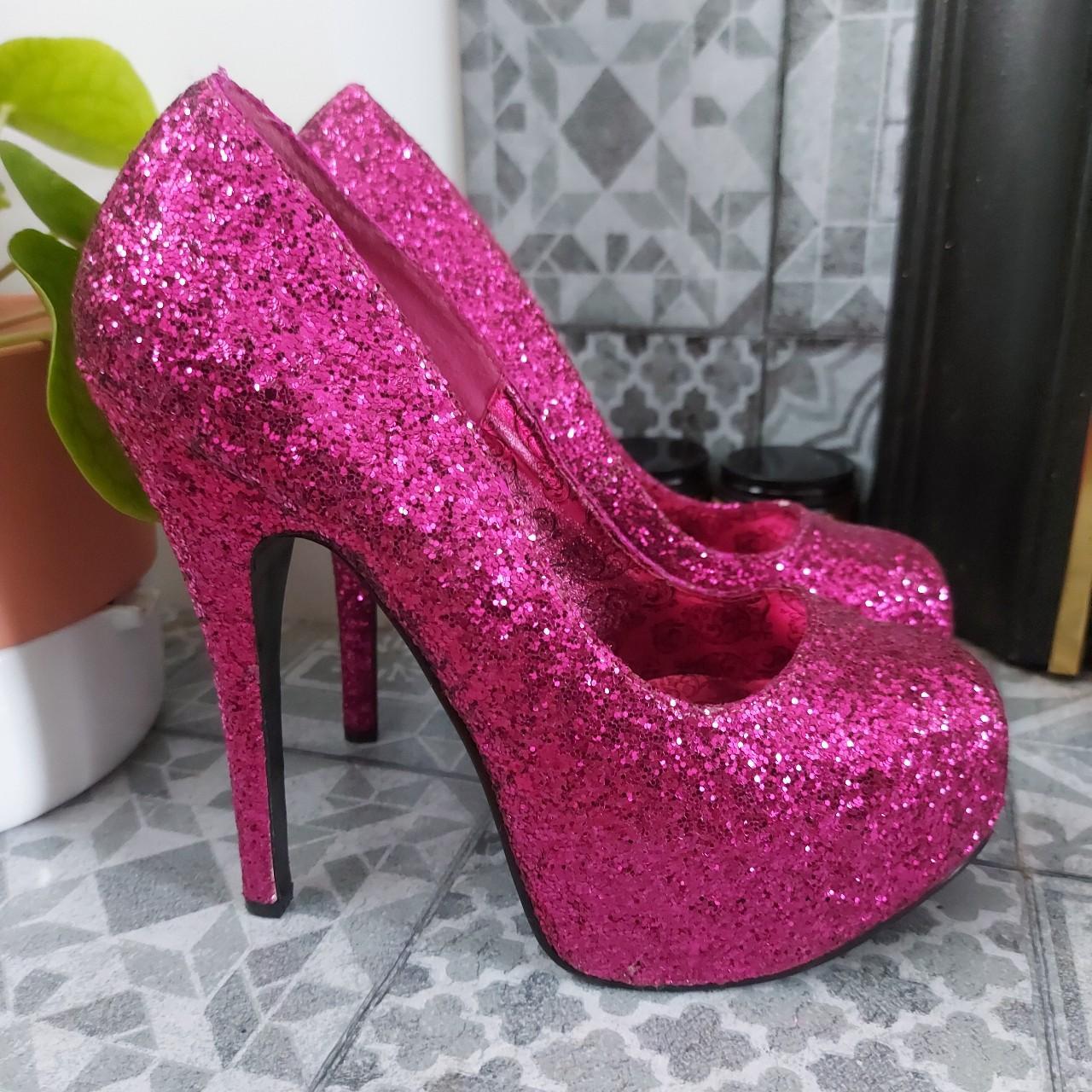 Bordello Pleaser Burlesque glitter platform heels