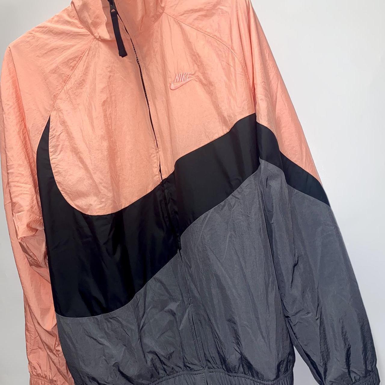 Nike Big Swoosh Logo Woven Jacket Mens - Pink, Grey | Depop Nike Big Swoosh Logo Woven Jacket Mens - Pink, Grey | Depop