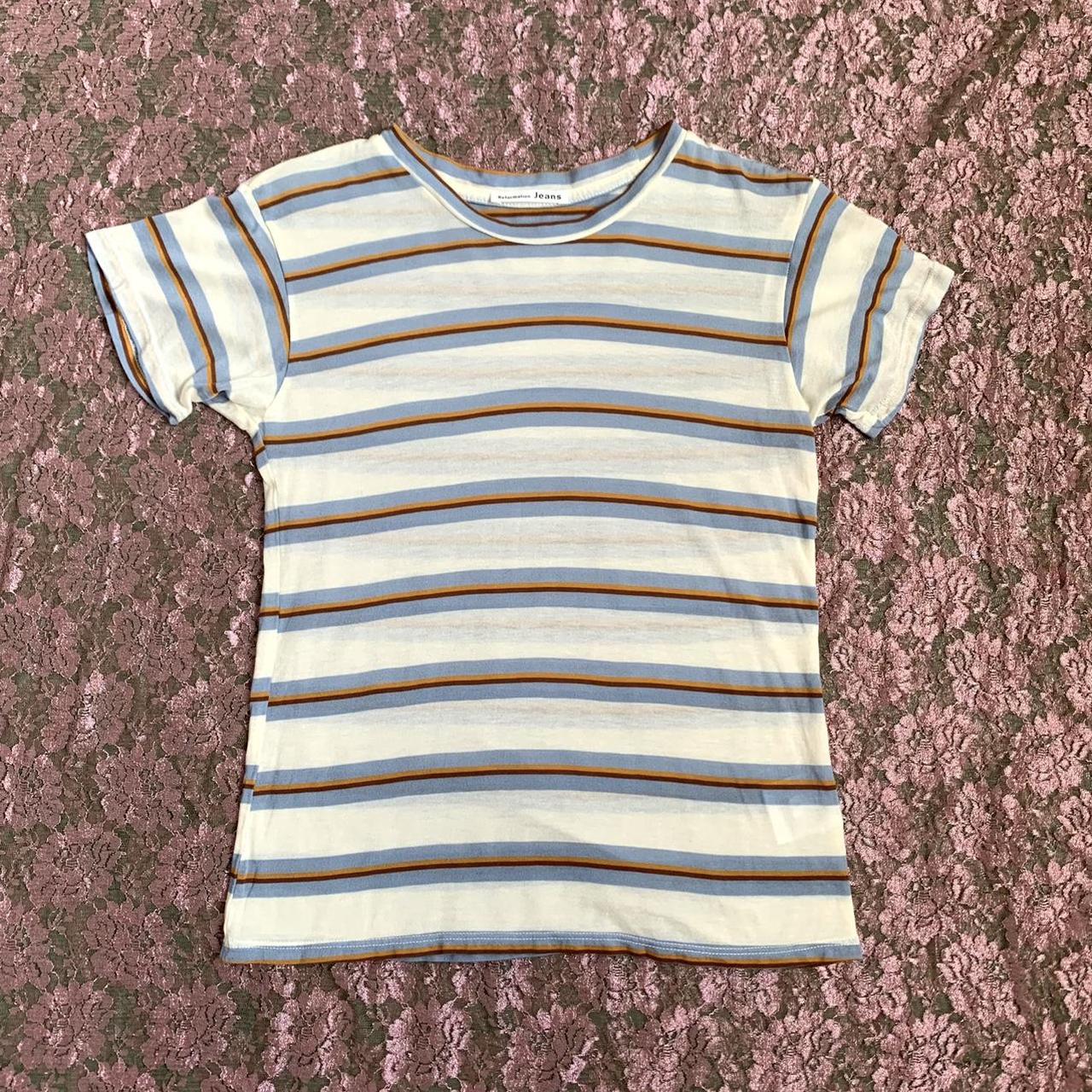 🧸 Reformation Striped Vintage Inspired tee. Size... - Depop